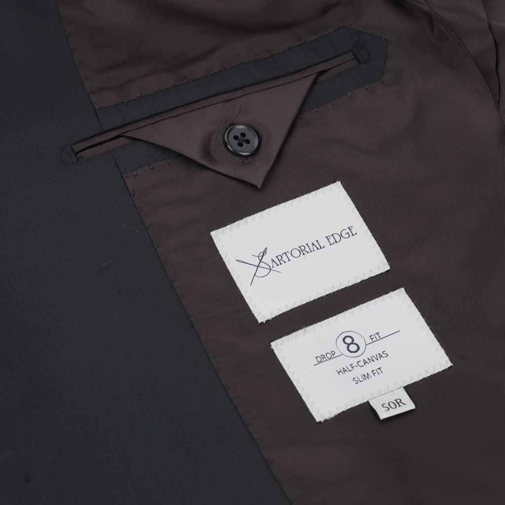 SARTORIAL EDGE Wool Suit BLACK - Henry Bucks