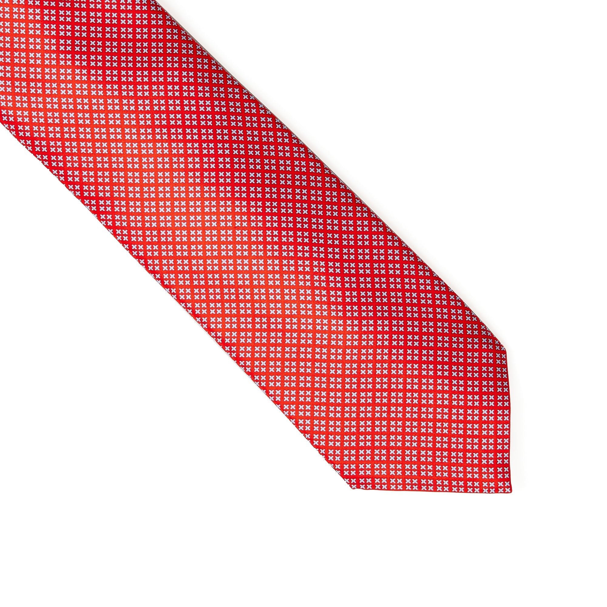 STEFANO RICCI Luxury Hand Made Silk Tie RED/WHITE - Henry BucksTies13AW230115 - RDWHT