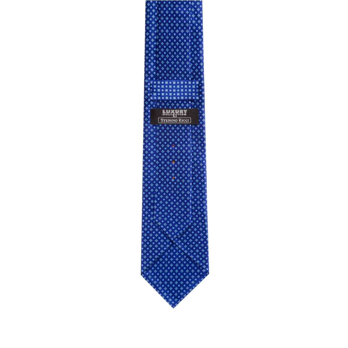 STEFANO RICCI Luxury Hand Printed Silk Tie BLUE - Henry Bucks