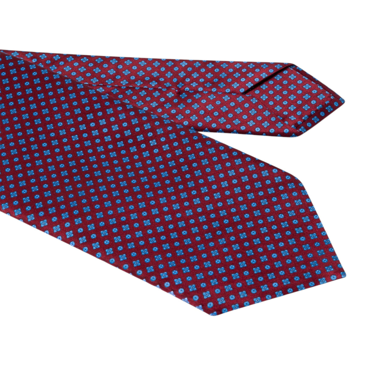 STEFANO RICCI Luxury Hand Printed Silk Tie BURGUNDY - Henry Bucks