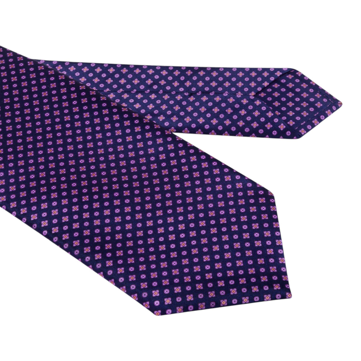 STEFANO RICCI Luxury Hand Printed Silk Tie PURPLE - Henry Bucks