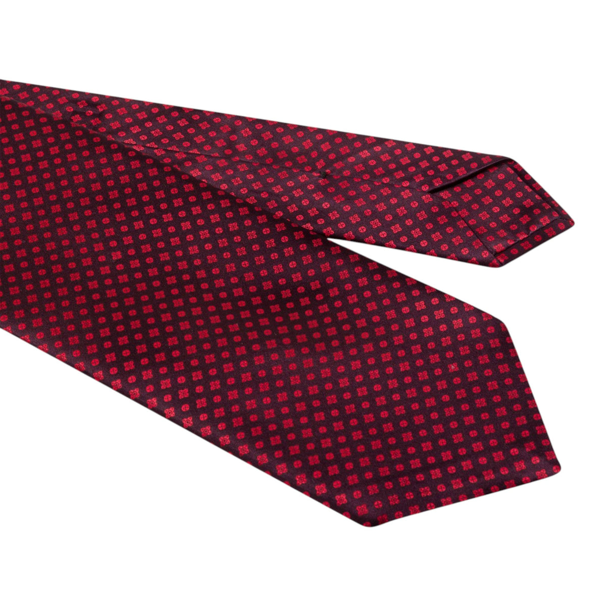 STEFANO RICCI Luxury Hand Printed Silk Tie RED - Henry Bucks