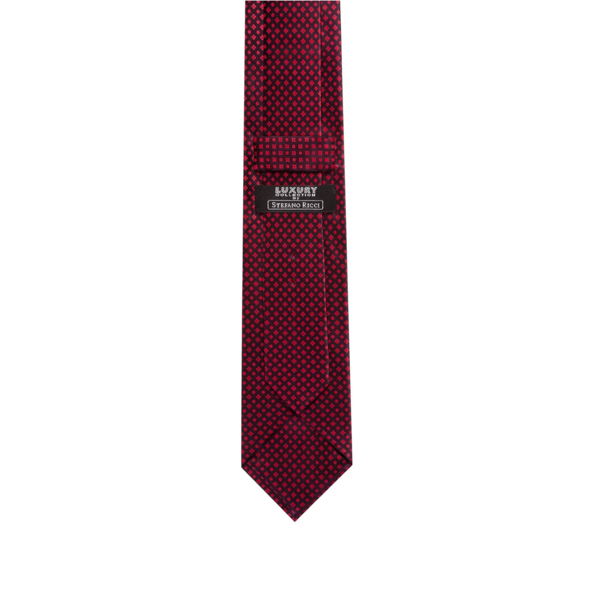 STEFANO RICCI Luxury Hand Printed Silk Tie RED - Henry Bucks