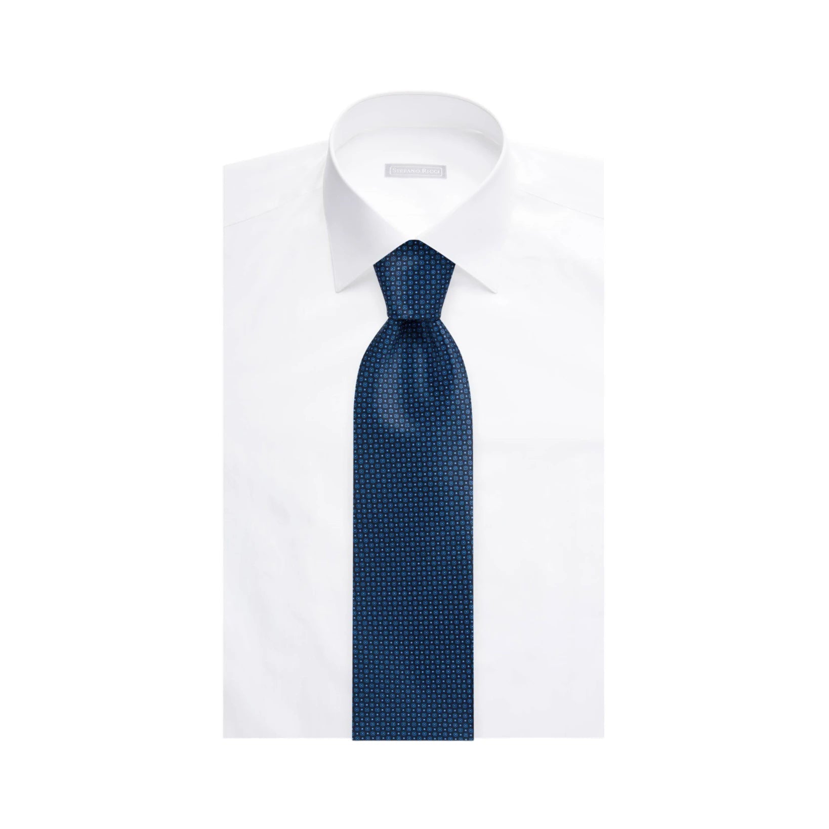 STEFANO RICCI Luxury Silk Long Tie BLACK/BLUE - Henry Bucks