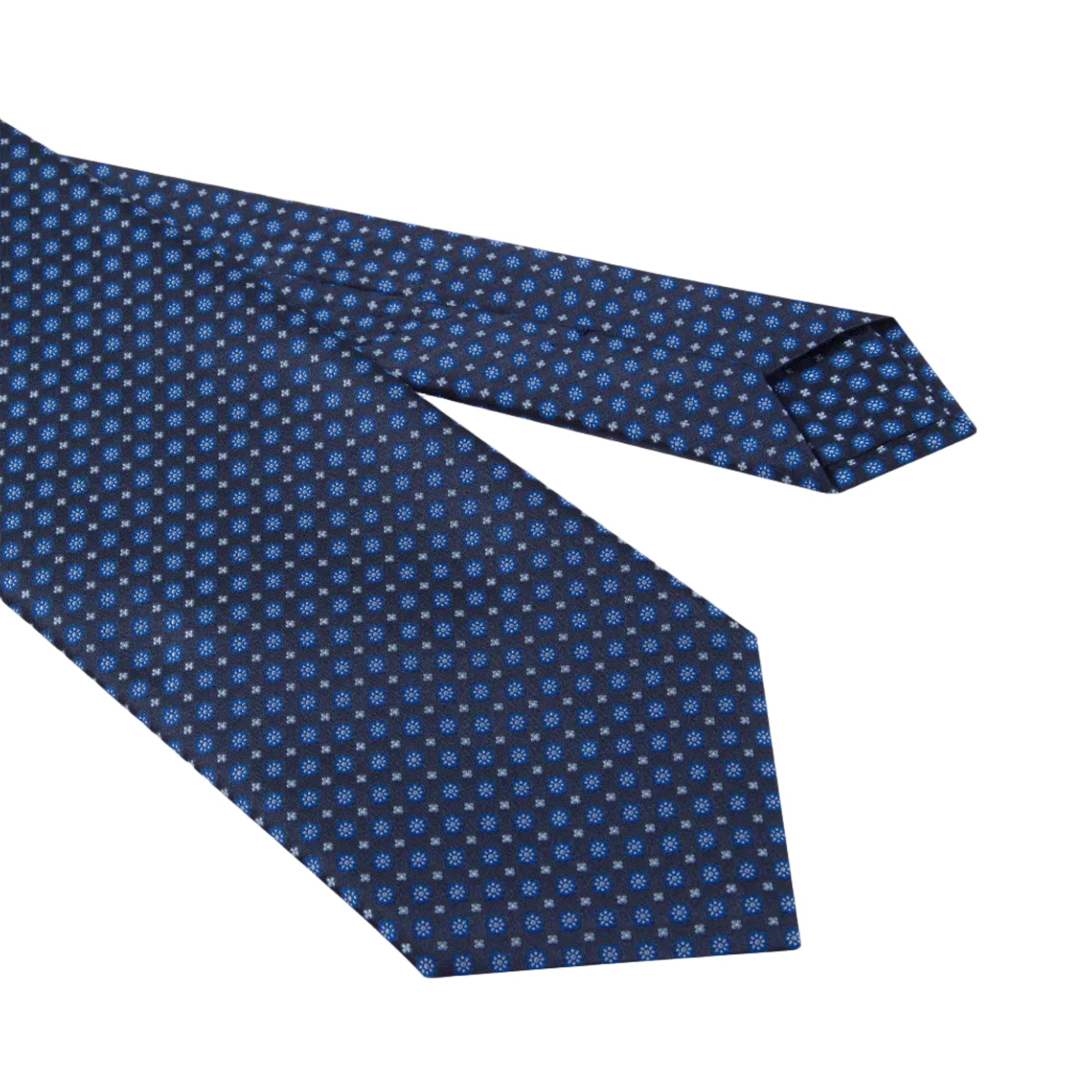 STEFANO RICCI Luxury Silk Long Tie BLACK/BLUE - Henry Bucks