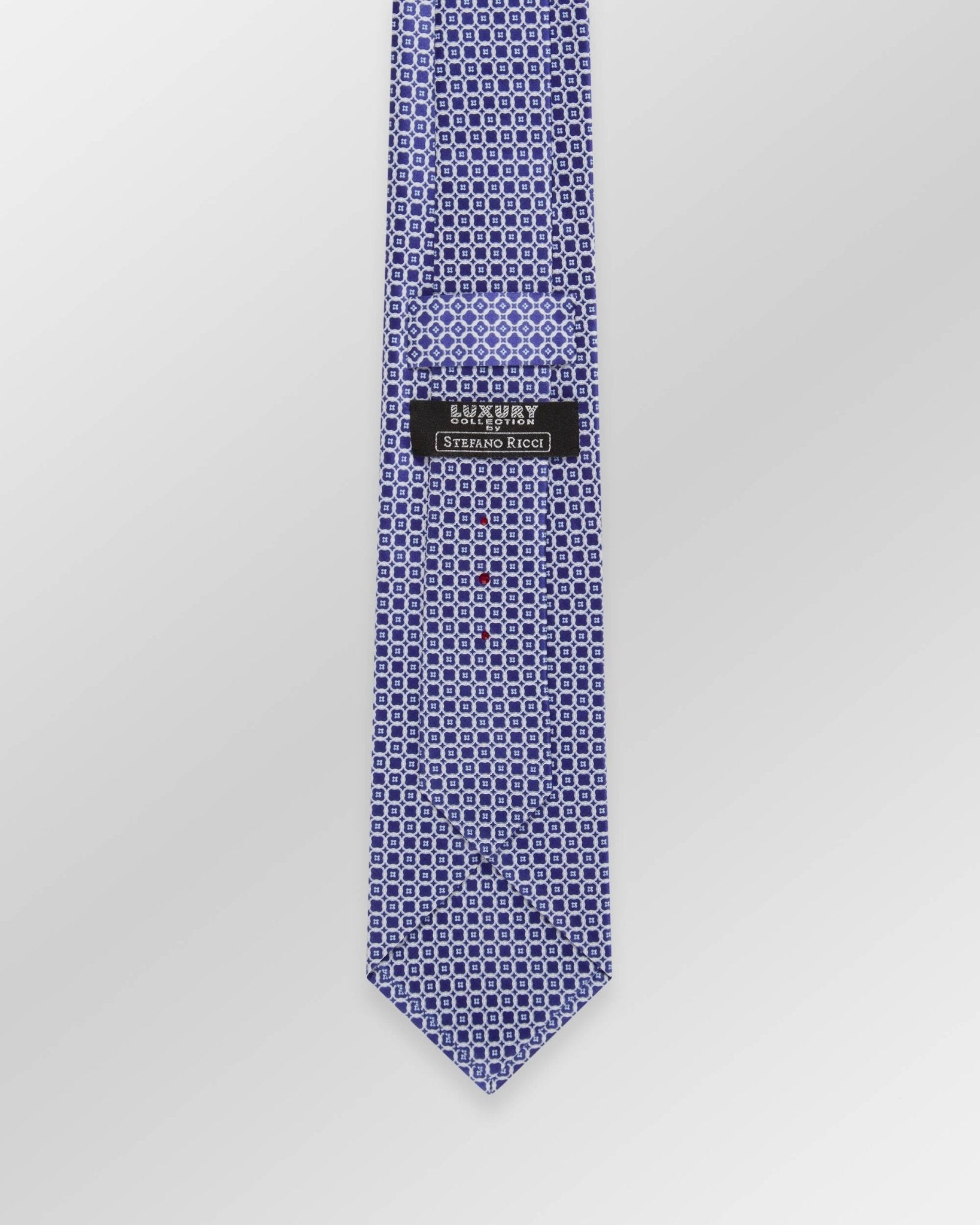 STEFANO RICCI Luxury Silk Long Tie BLUE/ARGENTO - Henry Bucks