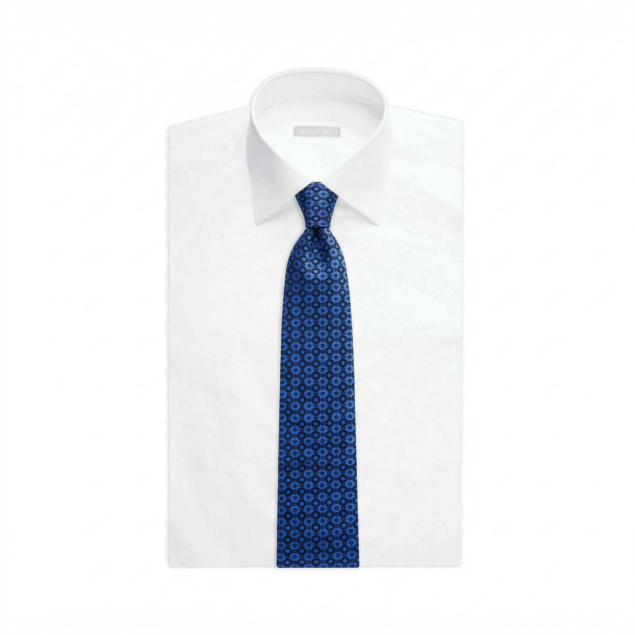 STEFANO RICCI Luxury Silk Long Tie BLUE/BLACK - Henry Bucks