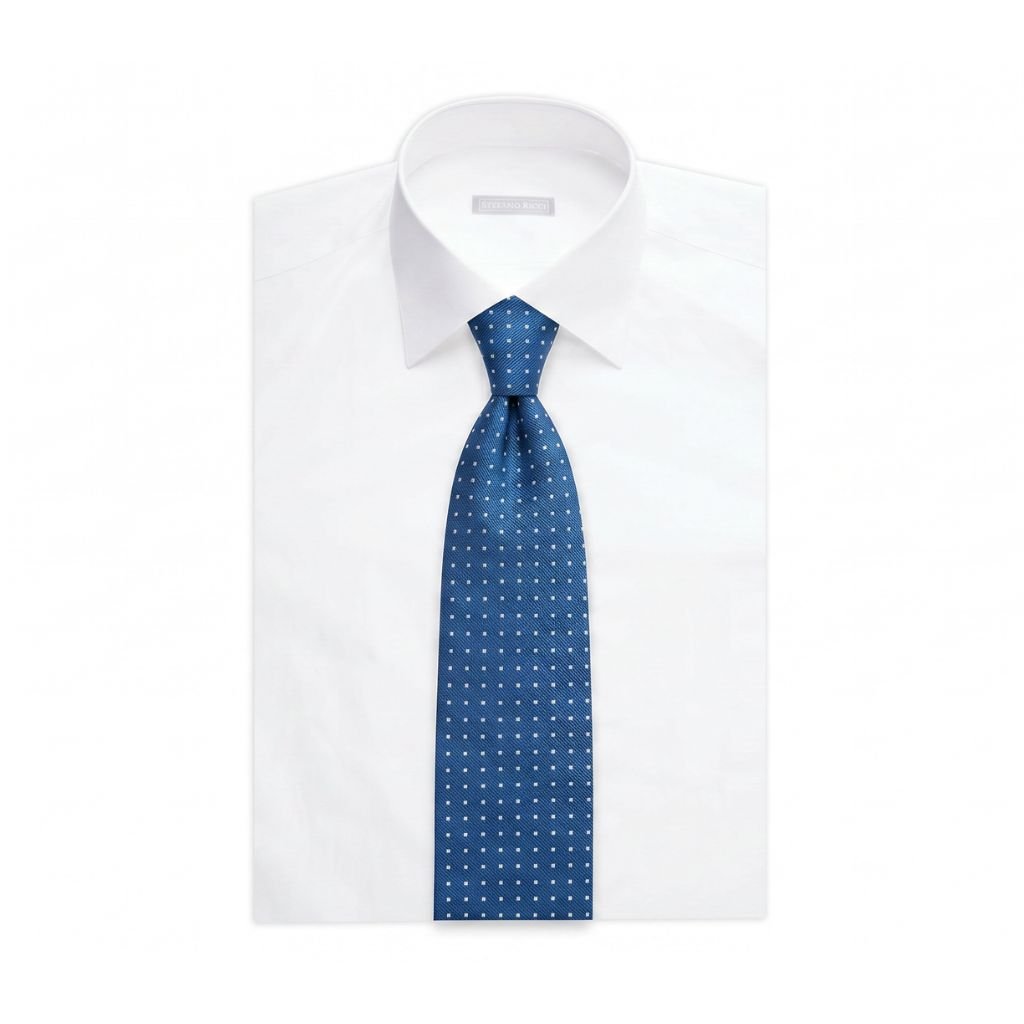 STEFANO RICCI Luxury Silk Long Tie BLUE/LIGHT BLUE - Henry Bucks