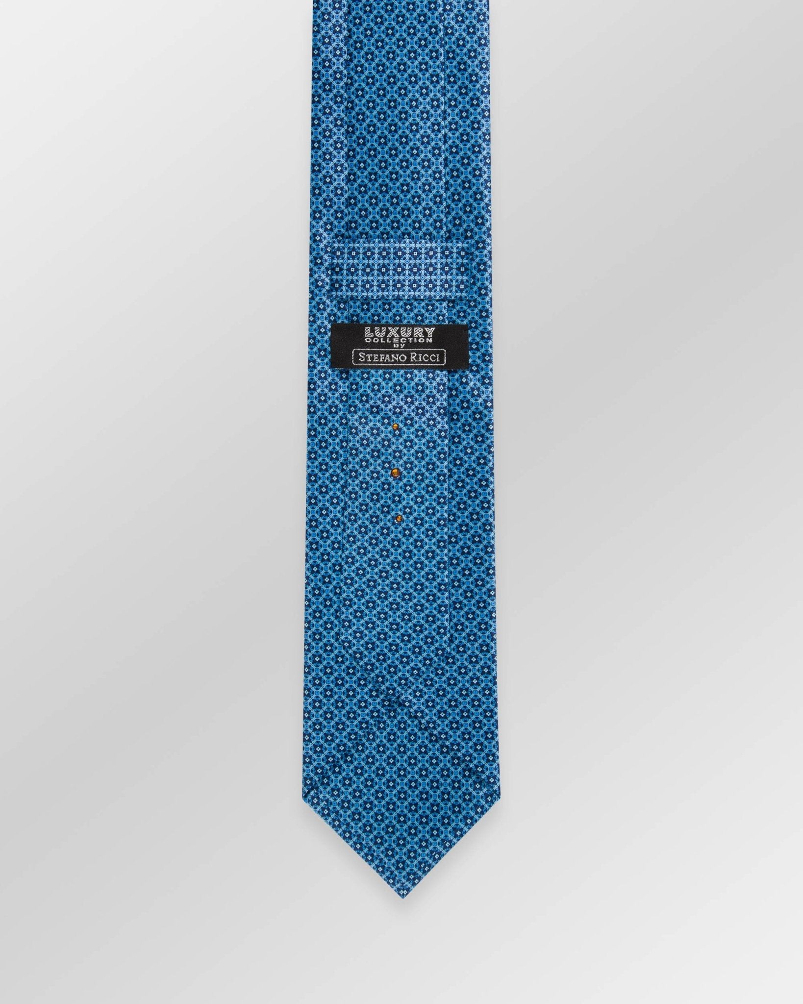 STEFANO RICCI Luxury Silk Long Tie BLUE/LIGHT BLUE - Henry Bucks