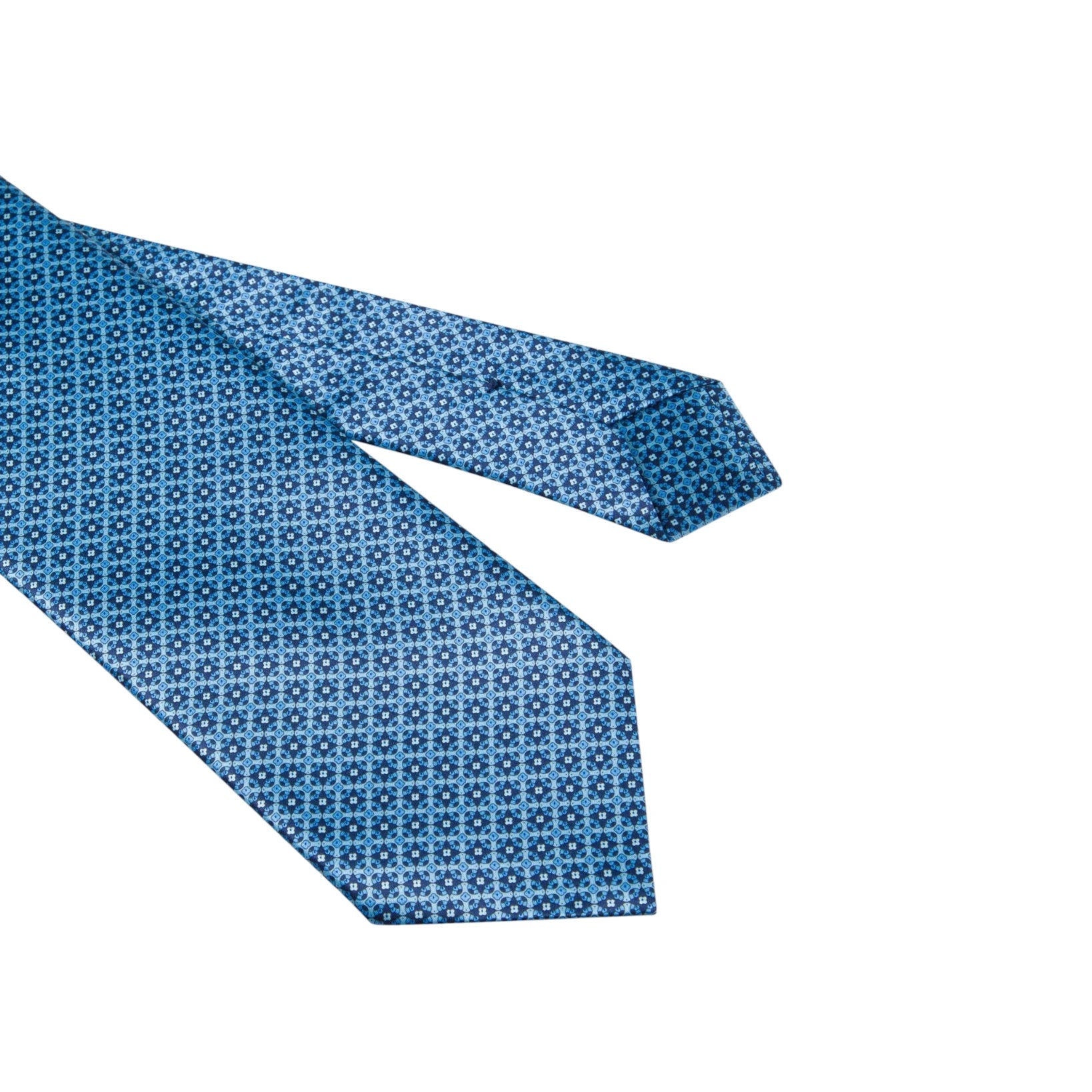STEFANO RICCI Luxury Silk Long Tie BLUE/LIGHT BLUE - Henry Bucks