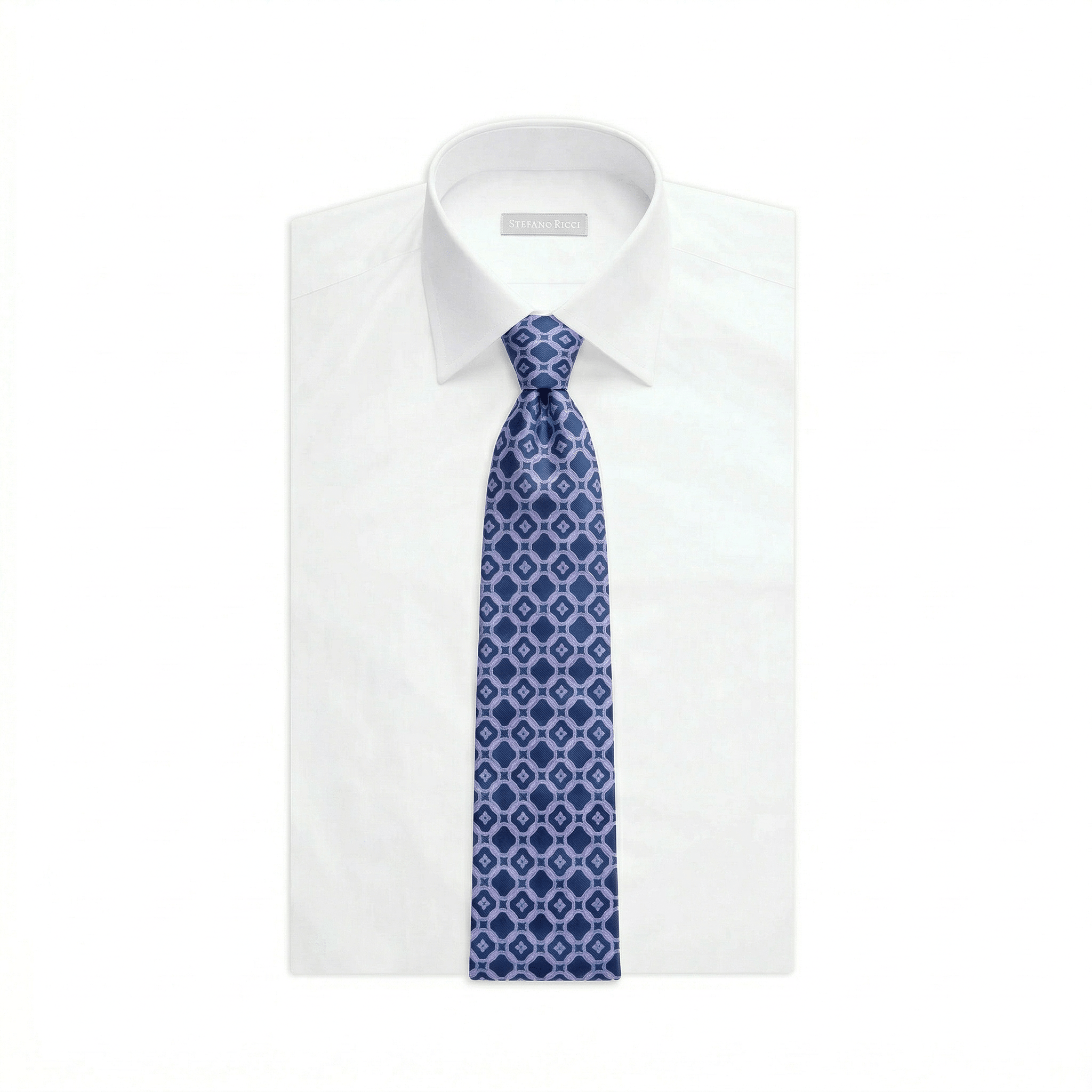 STEFANO RICCI Luxury Silk Long Tie BLUE/PURPLE - Henry Bucks