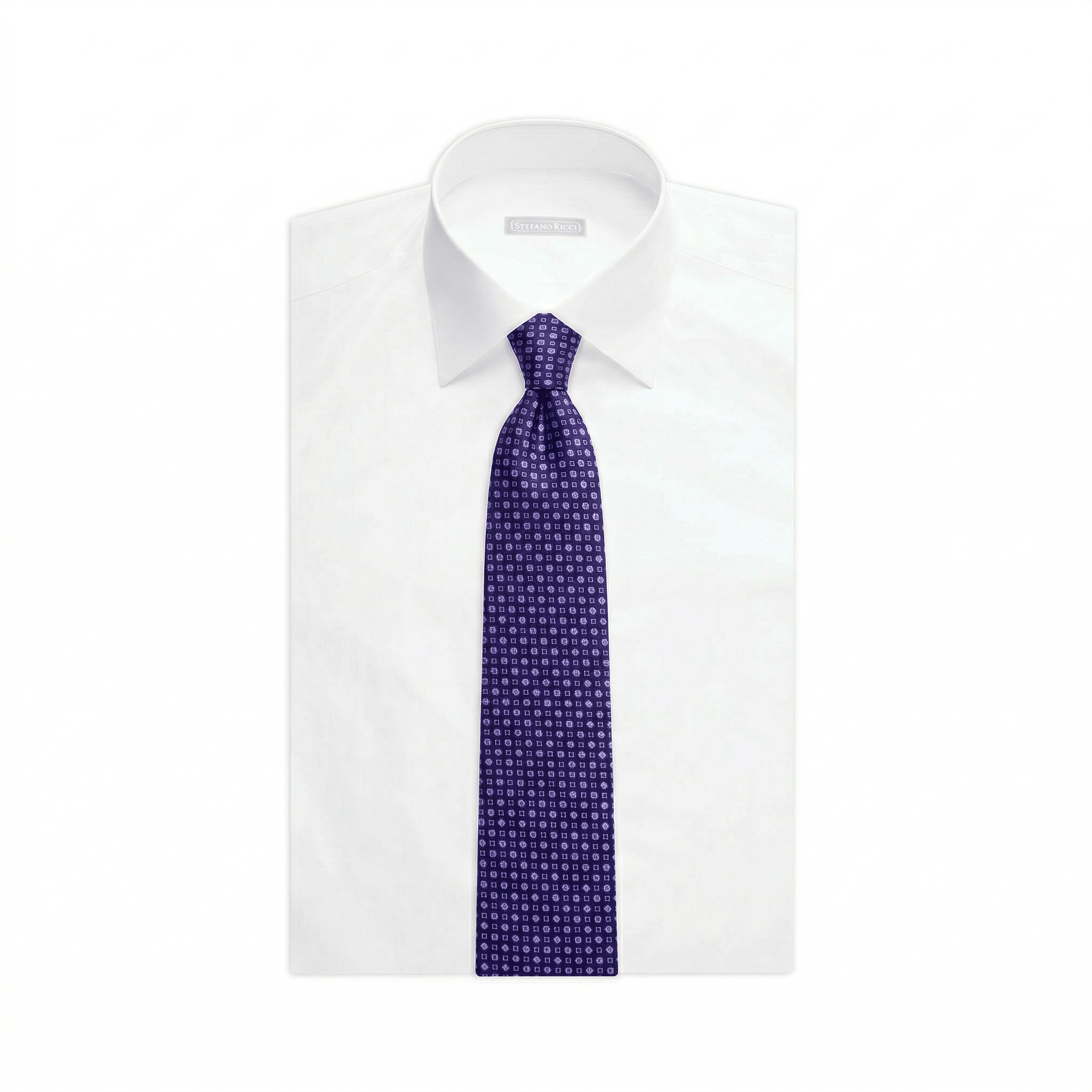 STEFANO RICCI Luxury Silk Long Tie BLUE/PURPLE - Henry Bucks