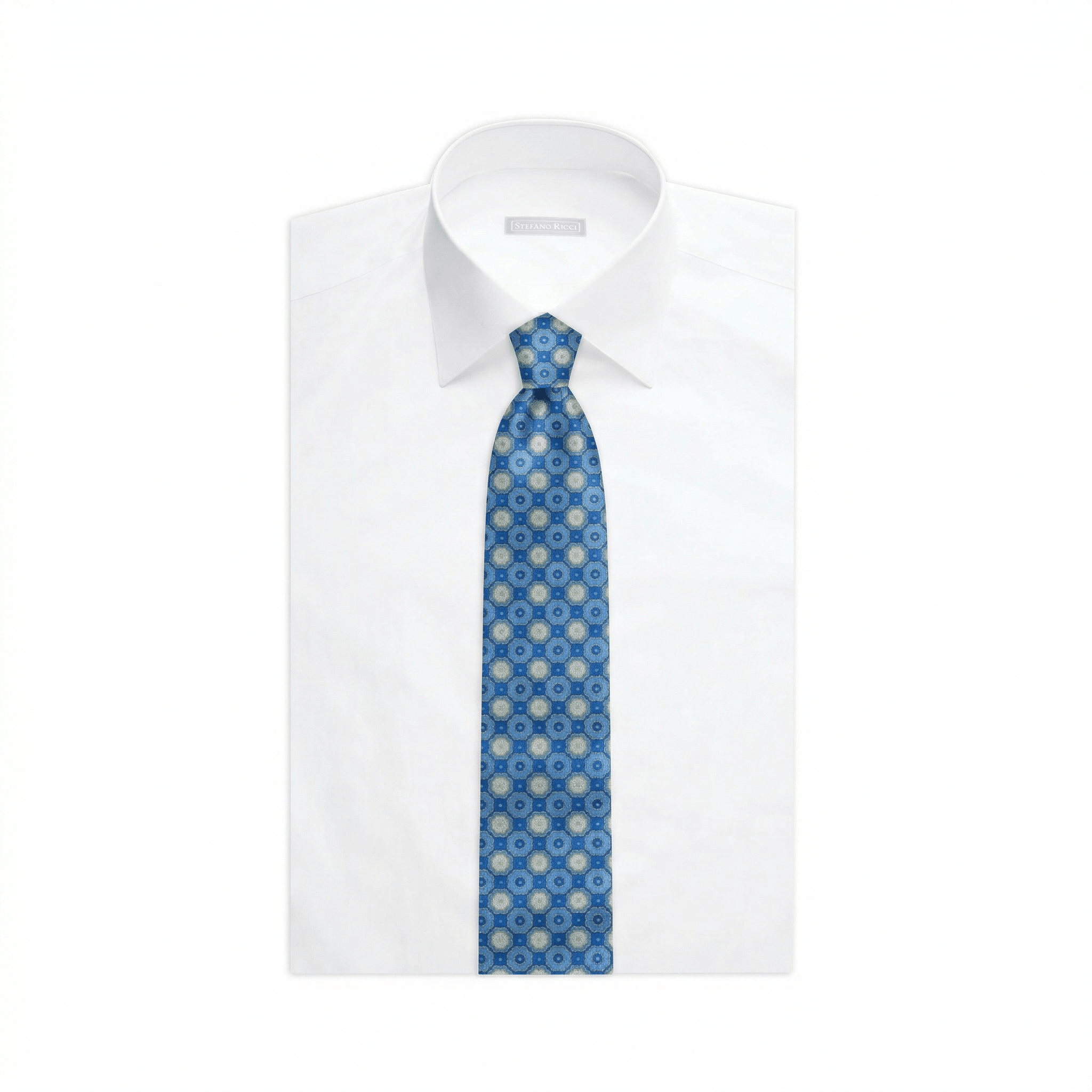 STEFANO RICCI Luxury Silk Long Tie LIGHT BLUE - Henry Bucks