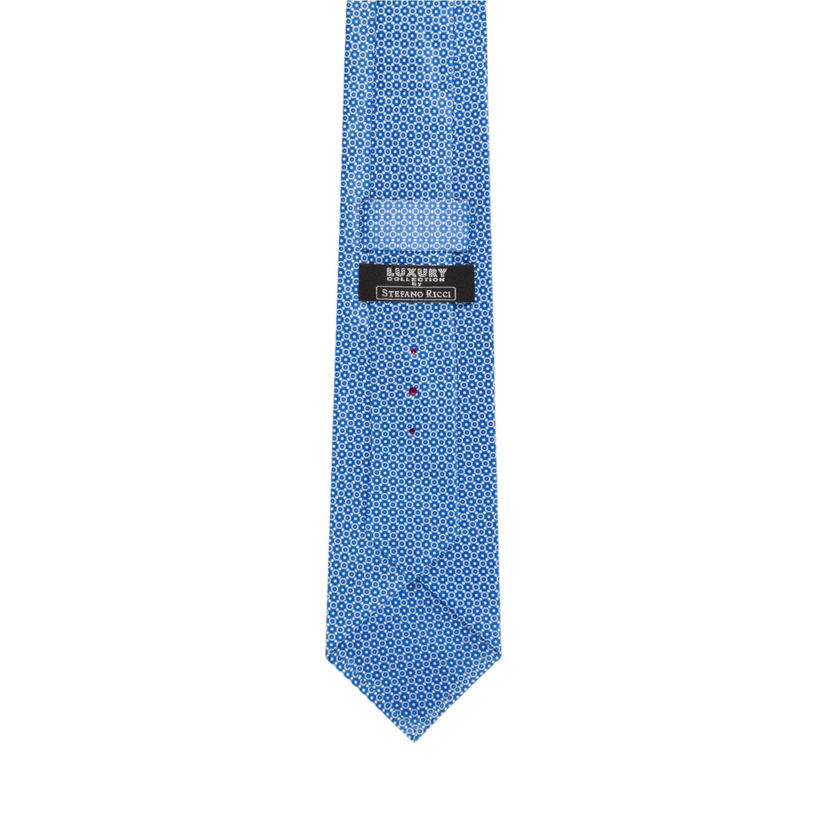 STEFANO RICCI Luxury Silk Long Tie LIGHT BLUE/WHITE - Henry Bucks