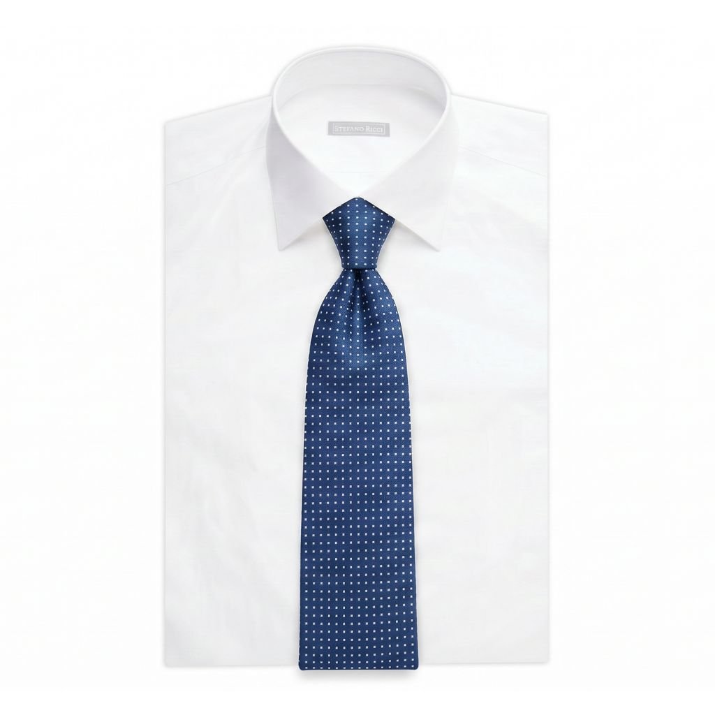 STEFANO RICCI Luxury Silk Long Tie NAVY - Henry Bucks
