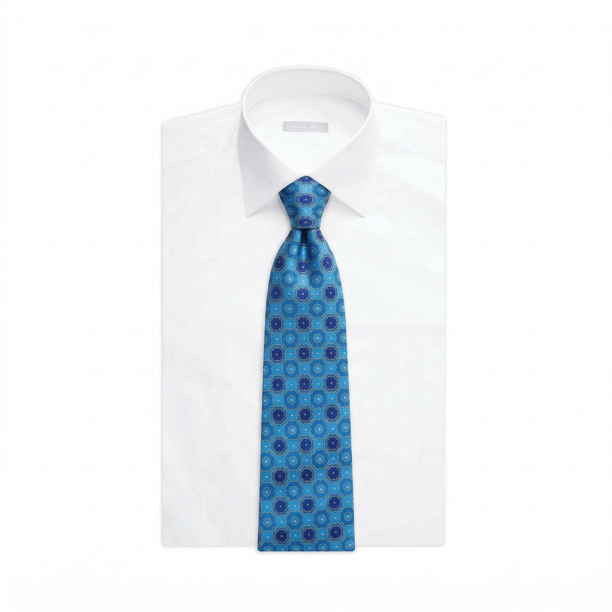 STEFANO RICCI Luxury Silk Long Tie TURQUOISE - Henry Bucks