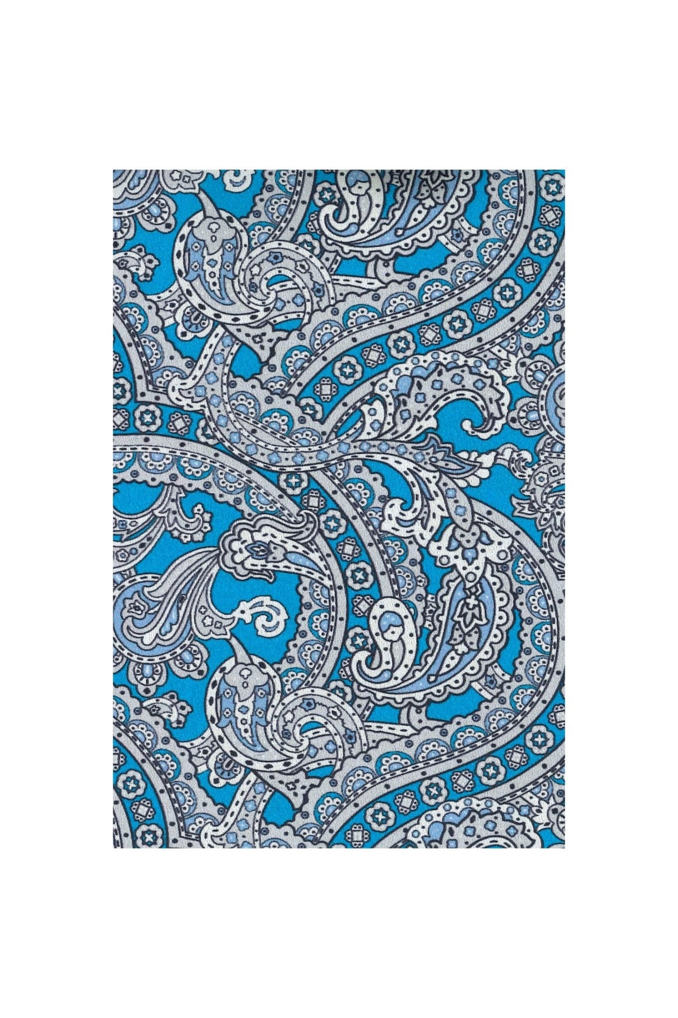 STEFANO RICCI Luxury Silk Tie BLUE/CREAM - Henry Bucks