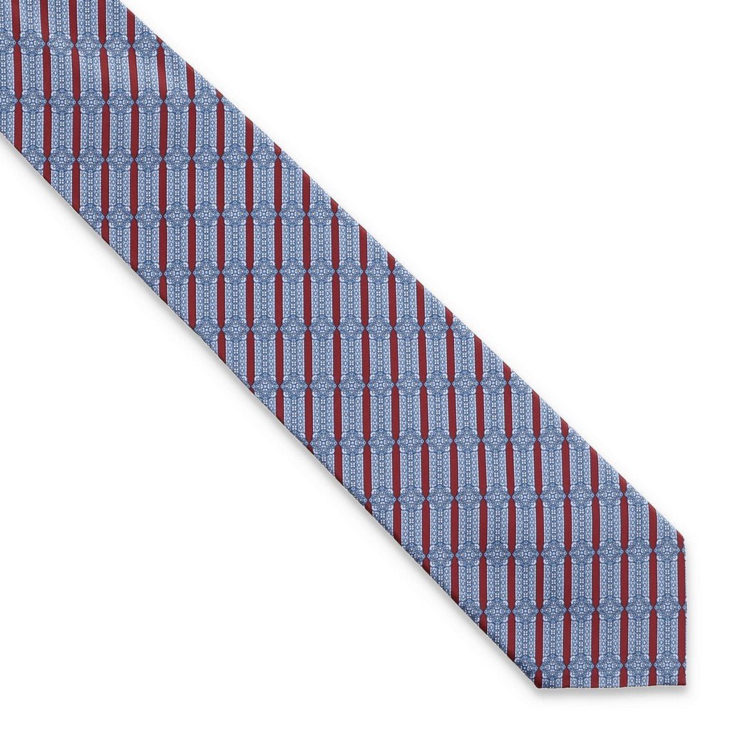 STEFANO RICCI Luxury Silk Tie BLUE/RED - Henry Bucks