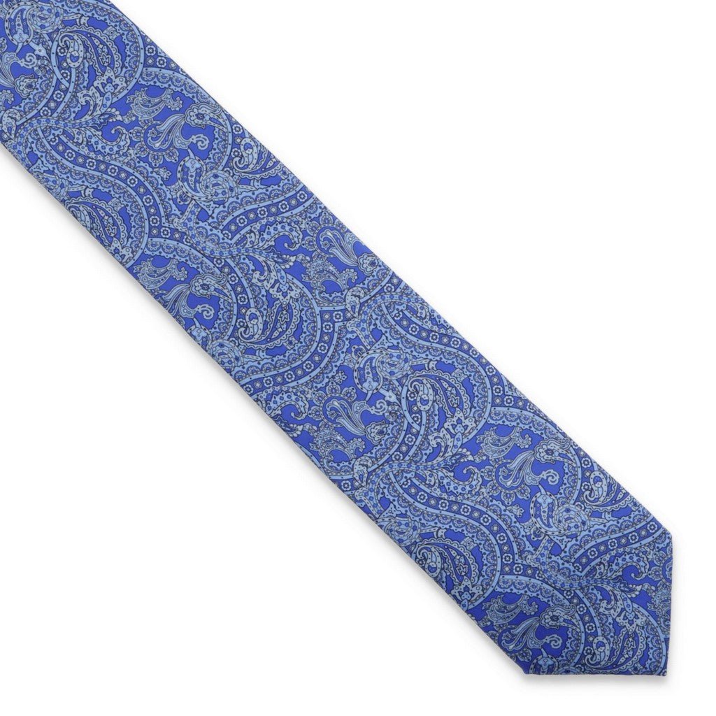 STEFANO RICCI Luxury Silk Tie BLUE - Henry Bucks