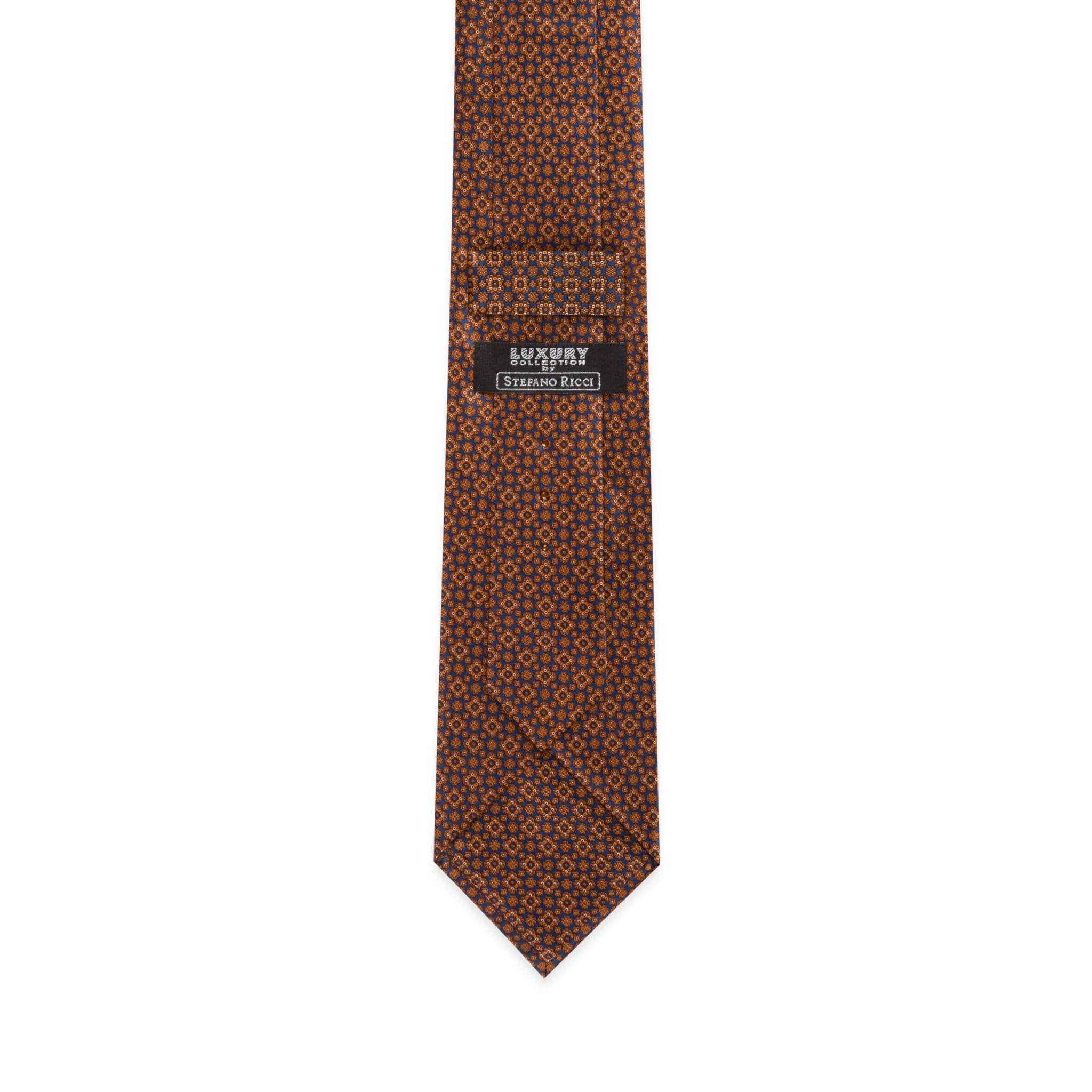 STEFANO RICCI Luxury Silk Tie BROWN - Henry Bucks