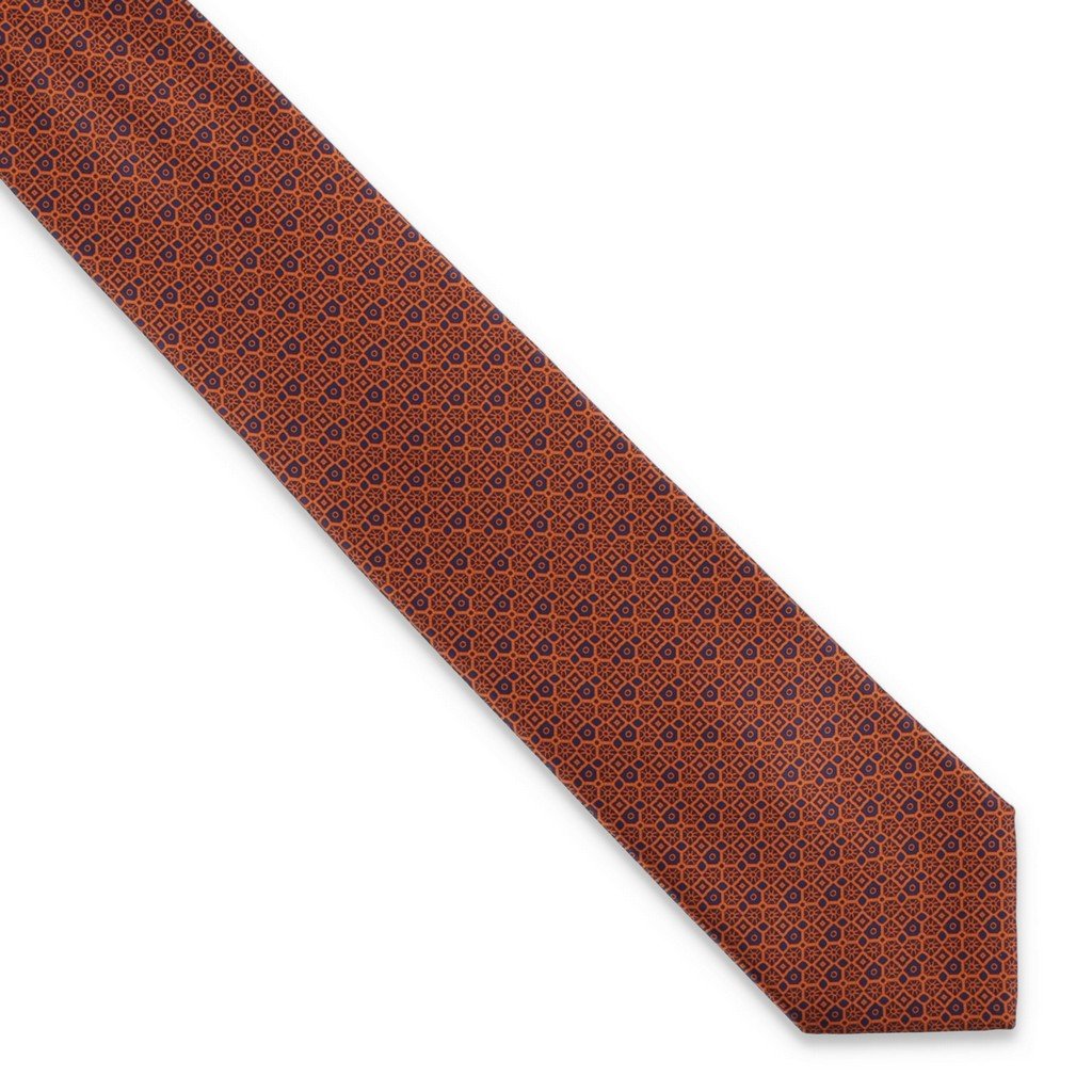 STEFANO RICCI Luxury Silk Tie ORANGE - Henry Bucks