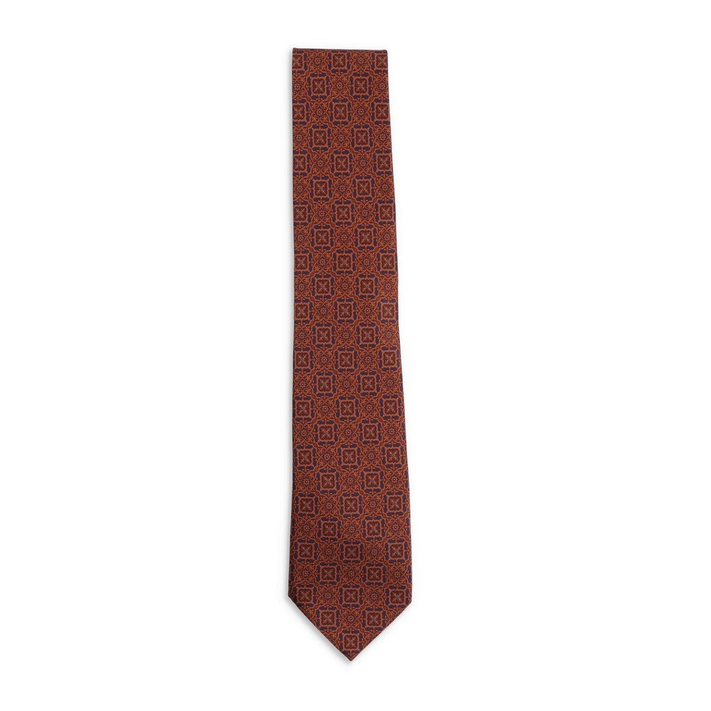 STEFANO RICCI Luxury Silk Tie ORANGE - Henry Bucks
