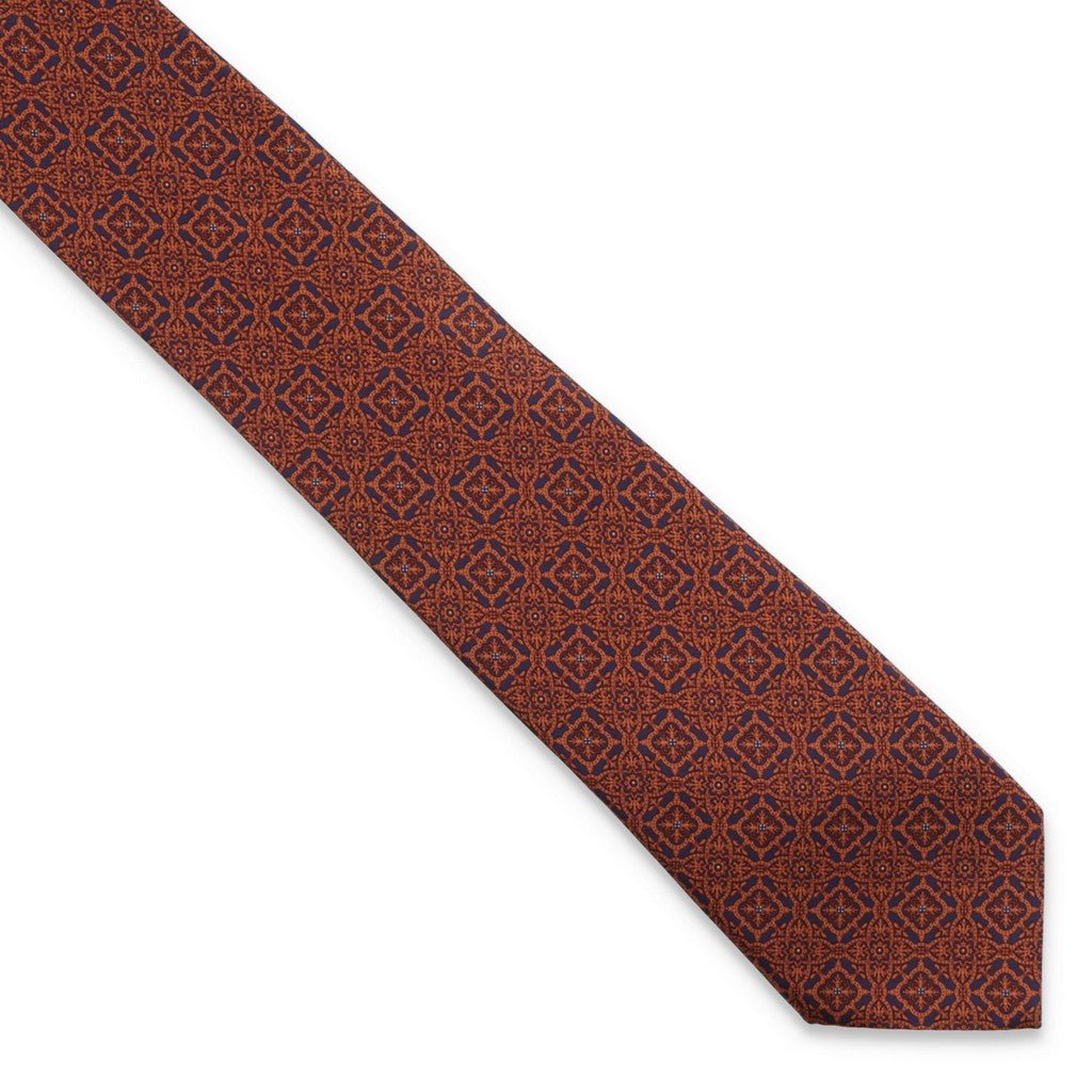 STEFANO RICCI Luxury Silk Tie ORANGE - Henry Bucks