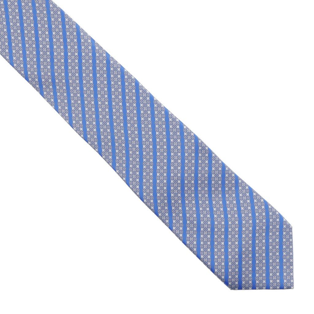 STEFANO RICCI Luxury Silk Tie Stripe BLUE - Henry Bucks