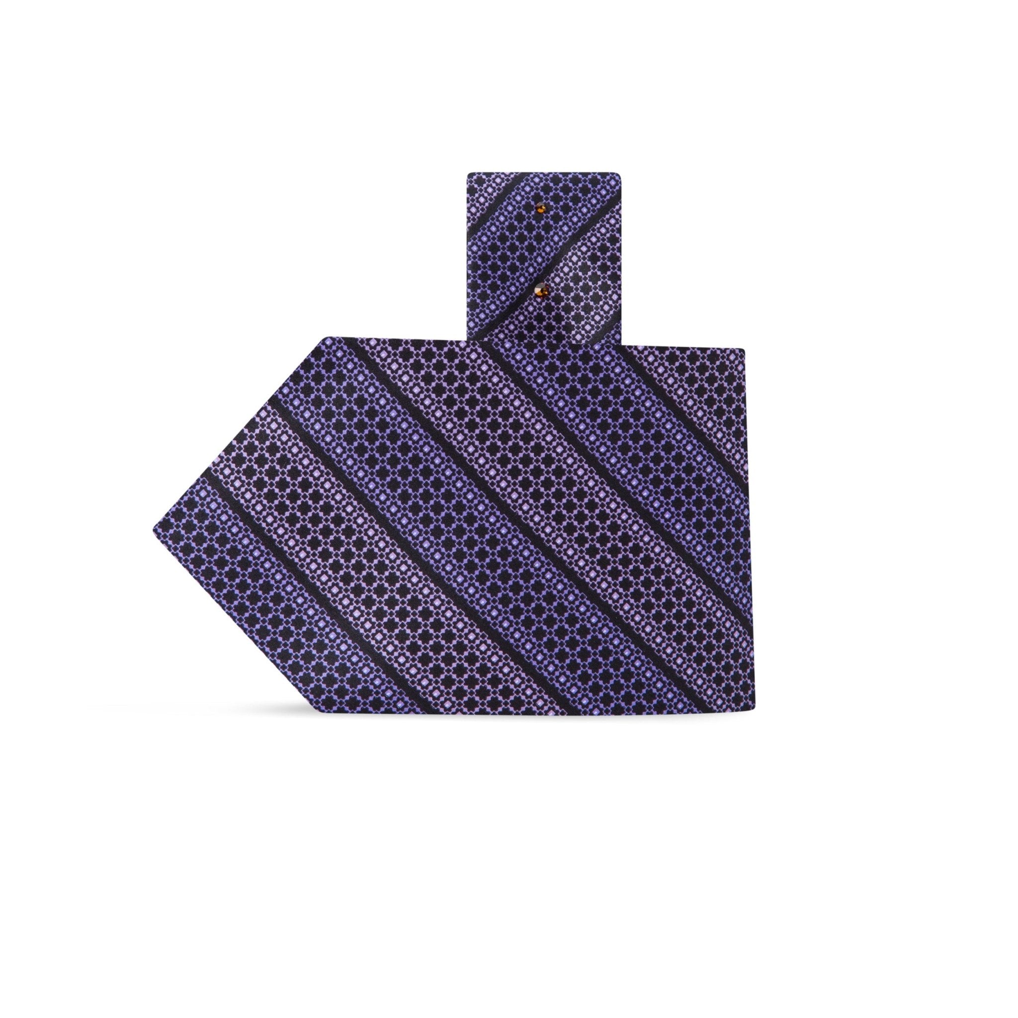 STEFANO RICCI Luxury Tie BLACK/PURPLE - Henry Bucks