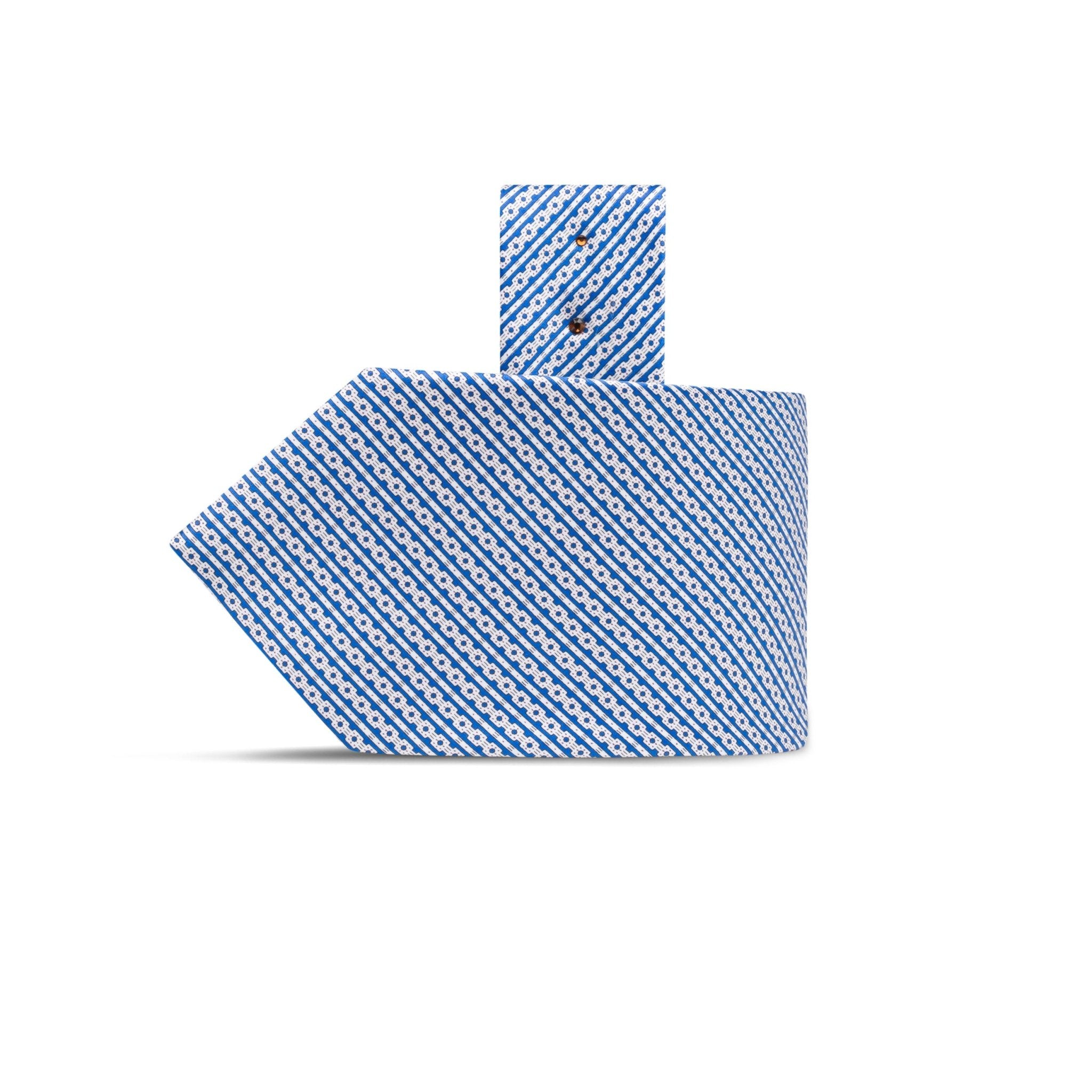 STEFANO RICCI Luxury Tie BLUE/SILVER - Henry Bucks
