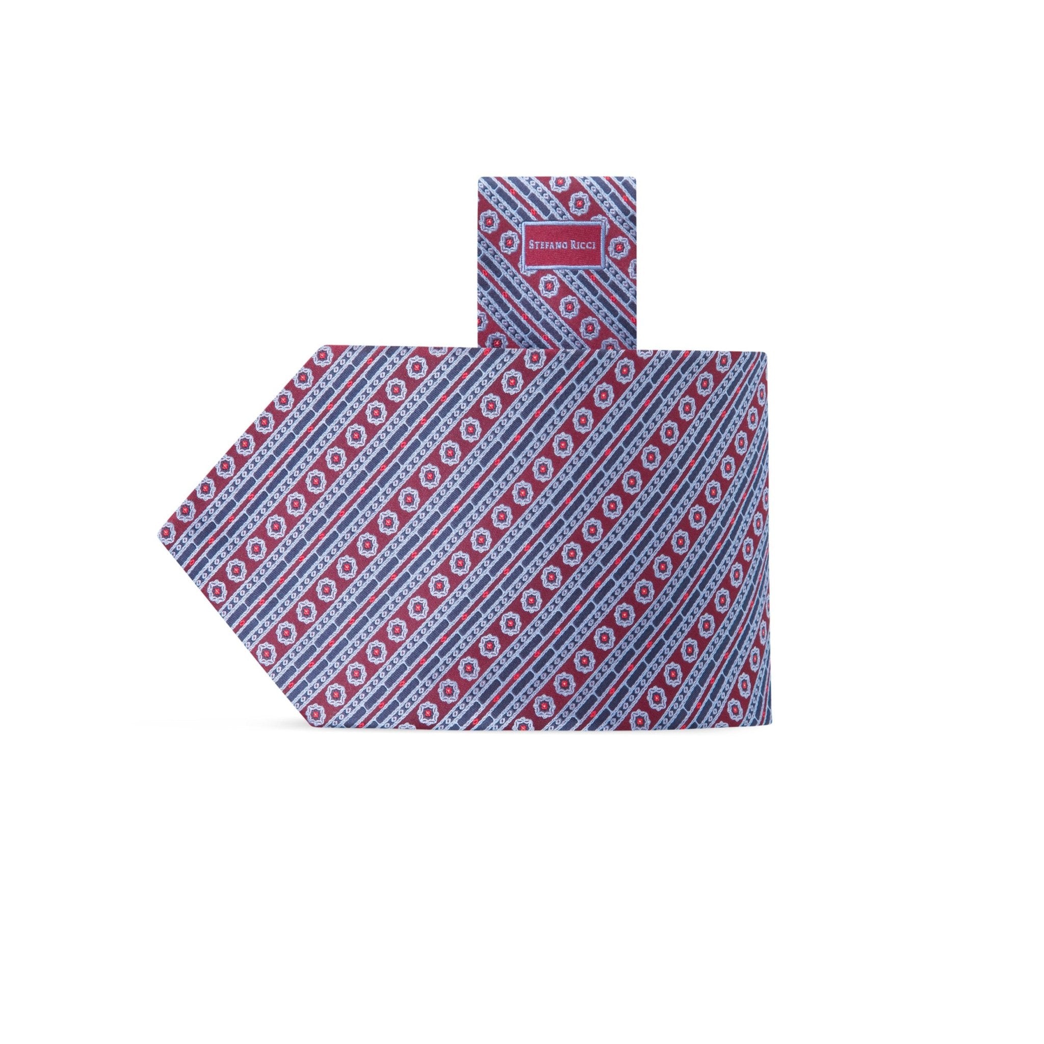 STEFANO RICCI Luxury Tie RED/NAVY - Henry Bucks