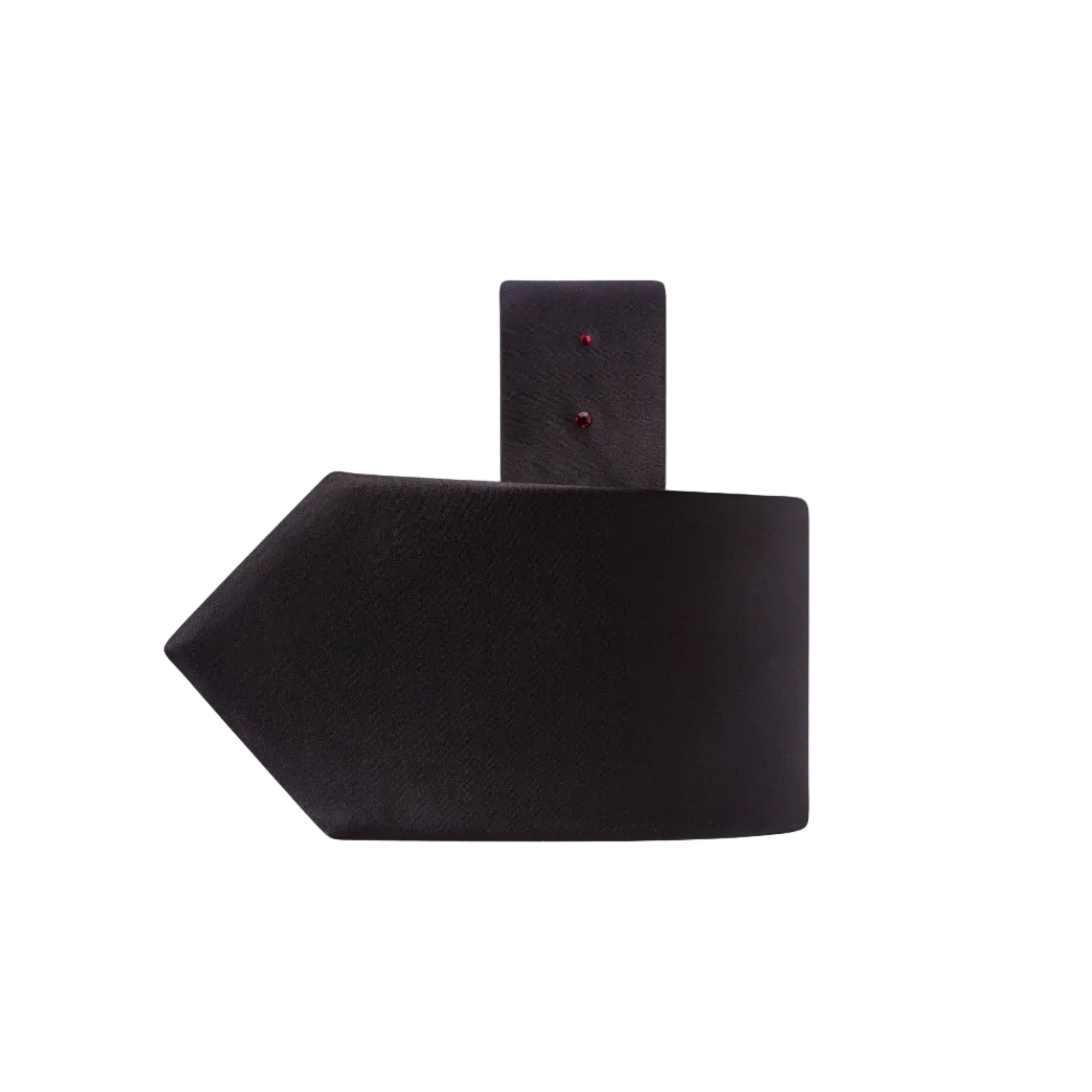 STEFANO RICCI Plain Silk Tie BLACK - Henry Bucks