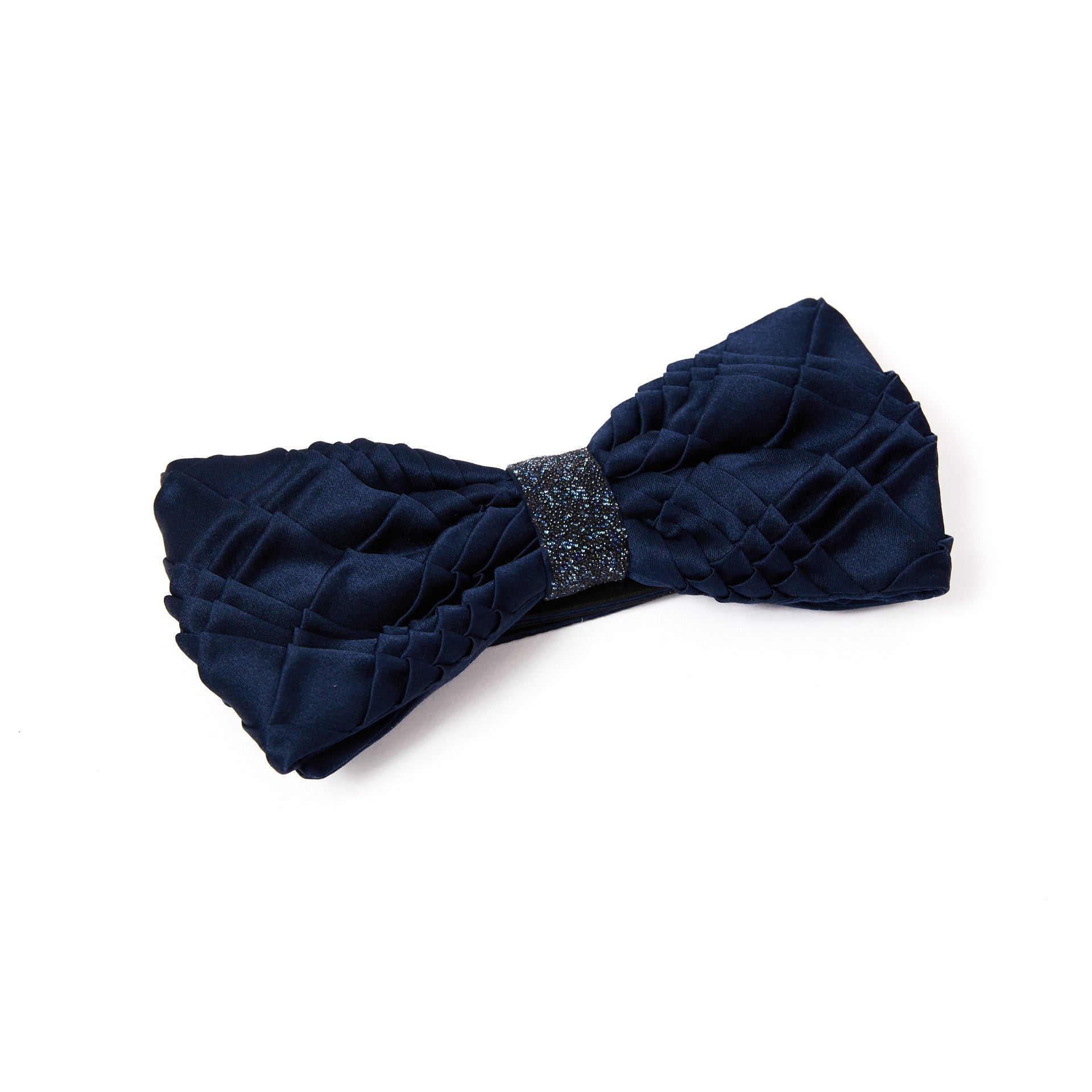 STEFANO RICCI Pleated Bow Tie NAVY - Henry BucksBow Ties13AW230063 - 002