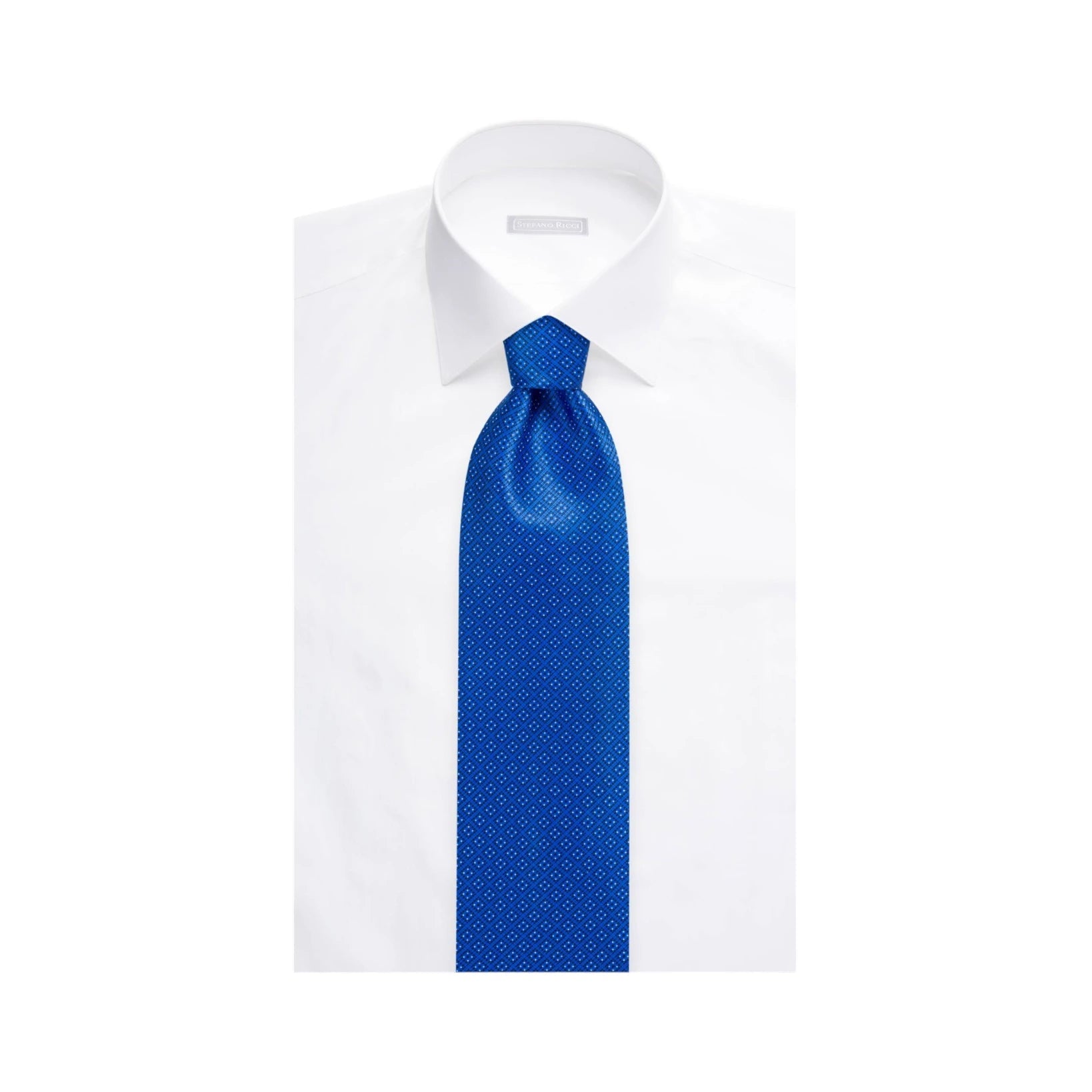 STEFANO RICCI Silk Luxury Tie BLACK/BLUE - Henry Bucks