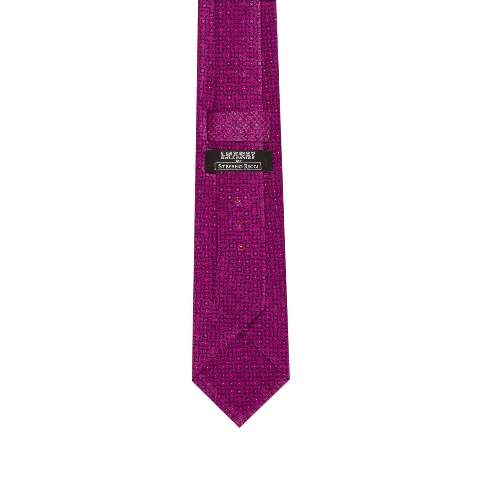 STEFANO RICCI Silk Luxury Tie PURPLE/BLACK - Henry Bucks