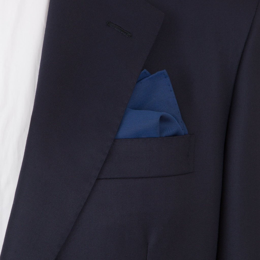 STEFANO RICCI Silk Pocket Square NAVY - Henry Bucks