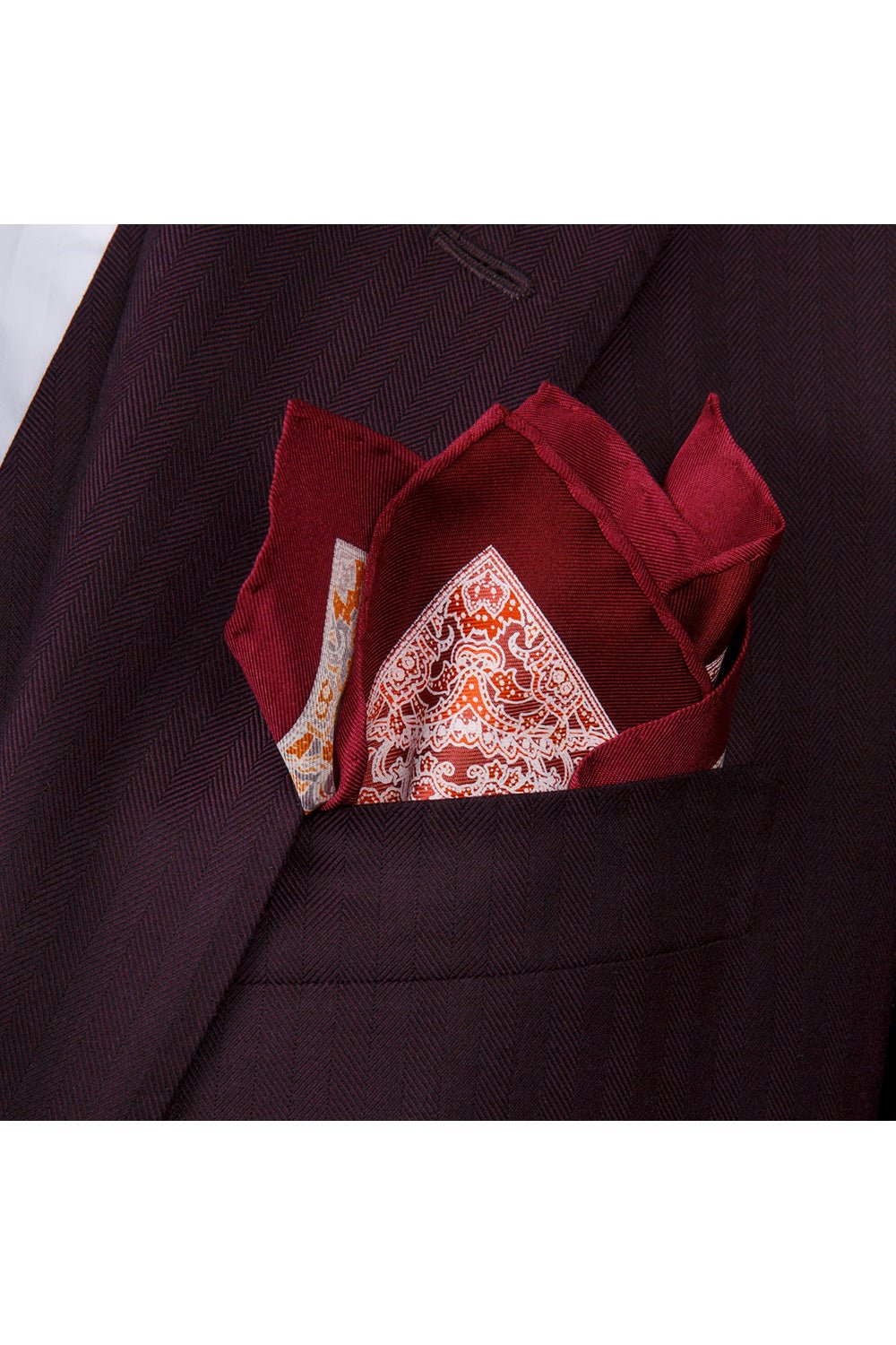 STEFANO RICCI Silk Pocket Square ORANGE - Henry Bucks