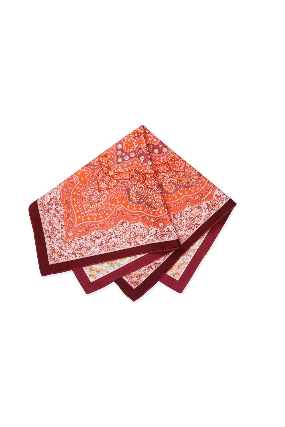 STEFANO RICCI Silk Pocket Square ORANGE - Henry Bucks