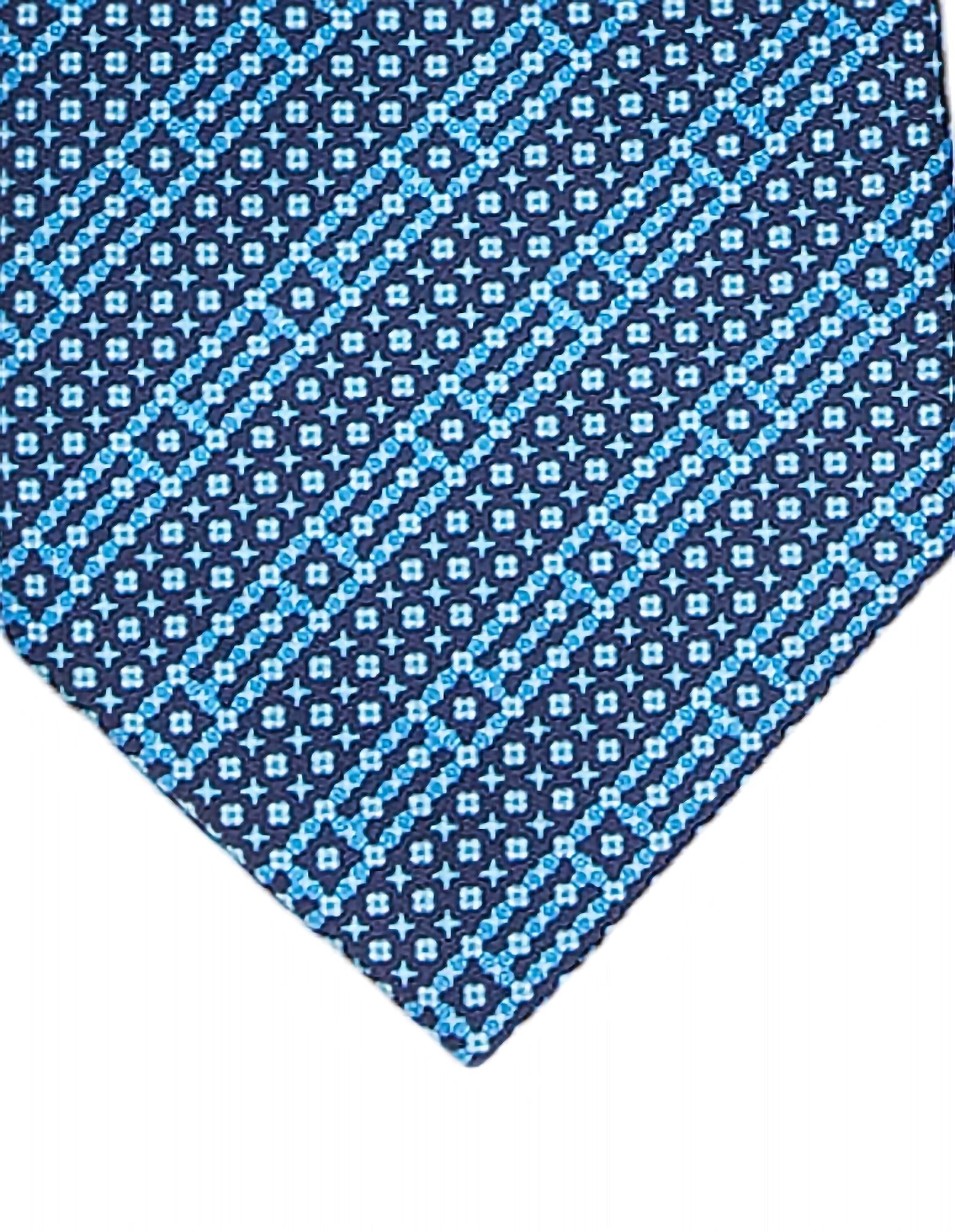 STEFANO RICCI Silk Tie & Pocket Square Set BLUE/LIGHT BLUE - Henry BucksTies68SS230014 - BLULTBLU