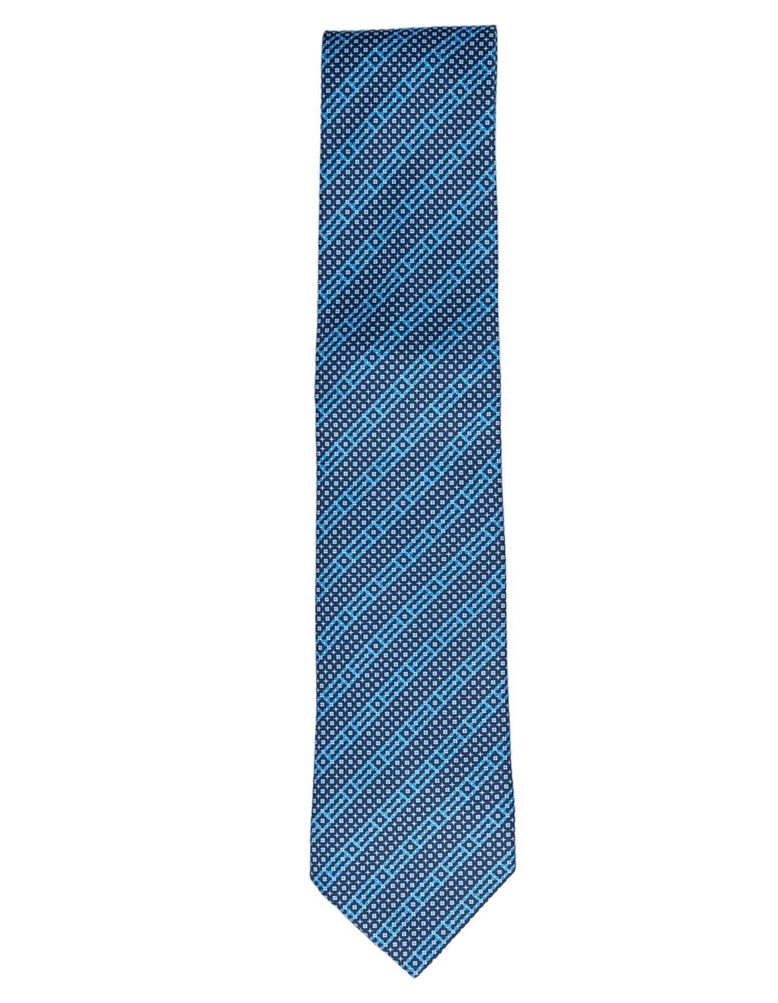 STEFANO RICCI Silk Tie & Pocket Square Set BLUE/LIGHT BLUE - Henry BucksTies68SS230014 - BLULTBLU