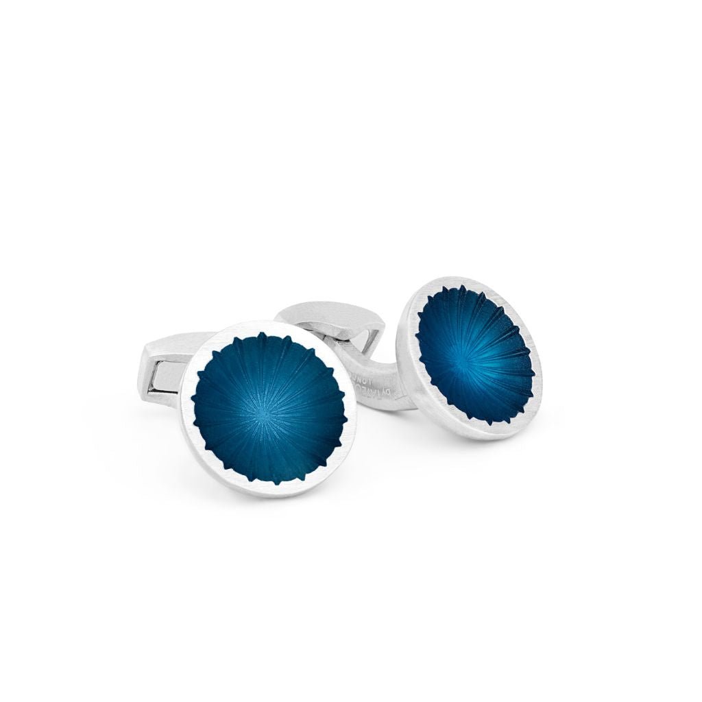 TATEOSSIAN Round Cufflinks BLUE - Henry Bucks