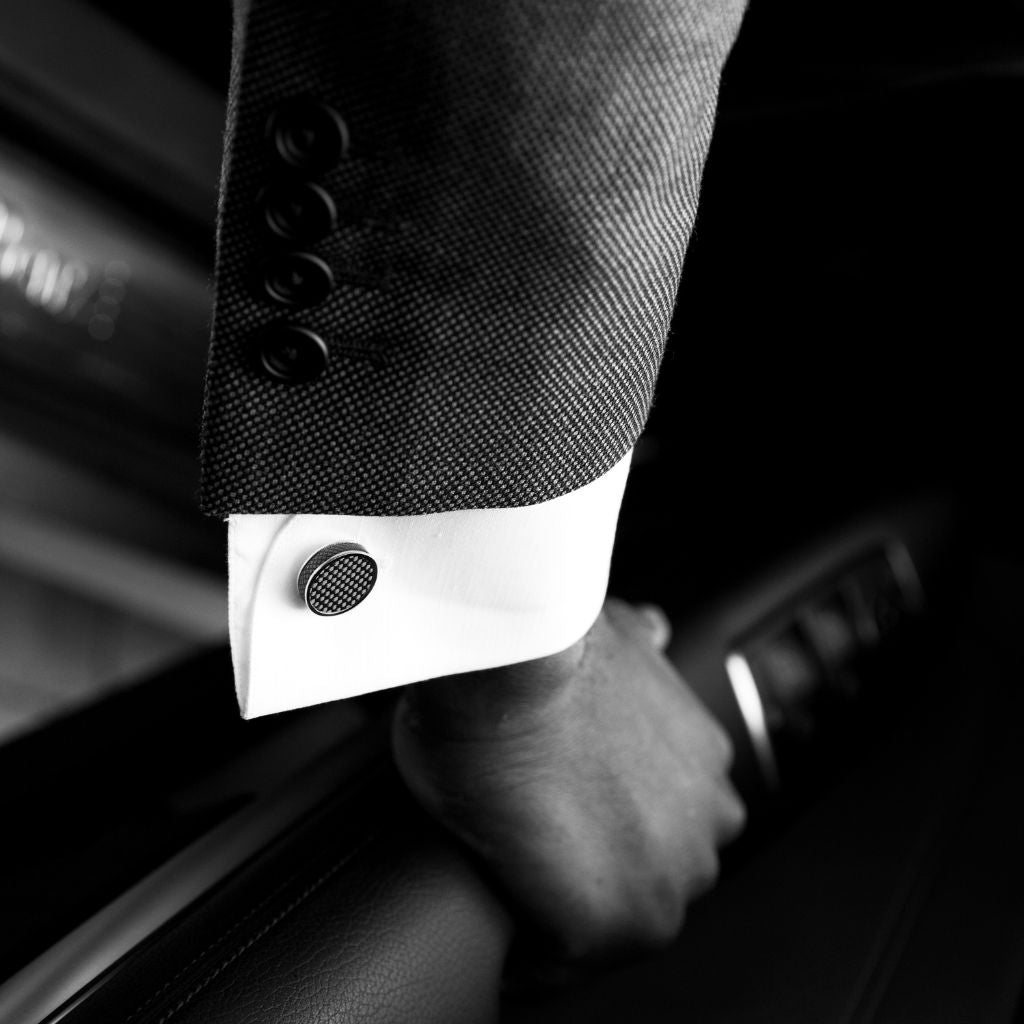 TATEOSSIAN Tablet Ice Cufflinks BLACK/SILVER - Henry Bucks
