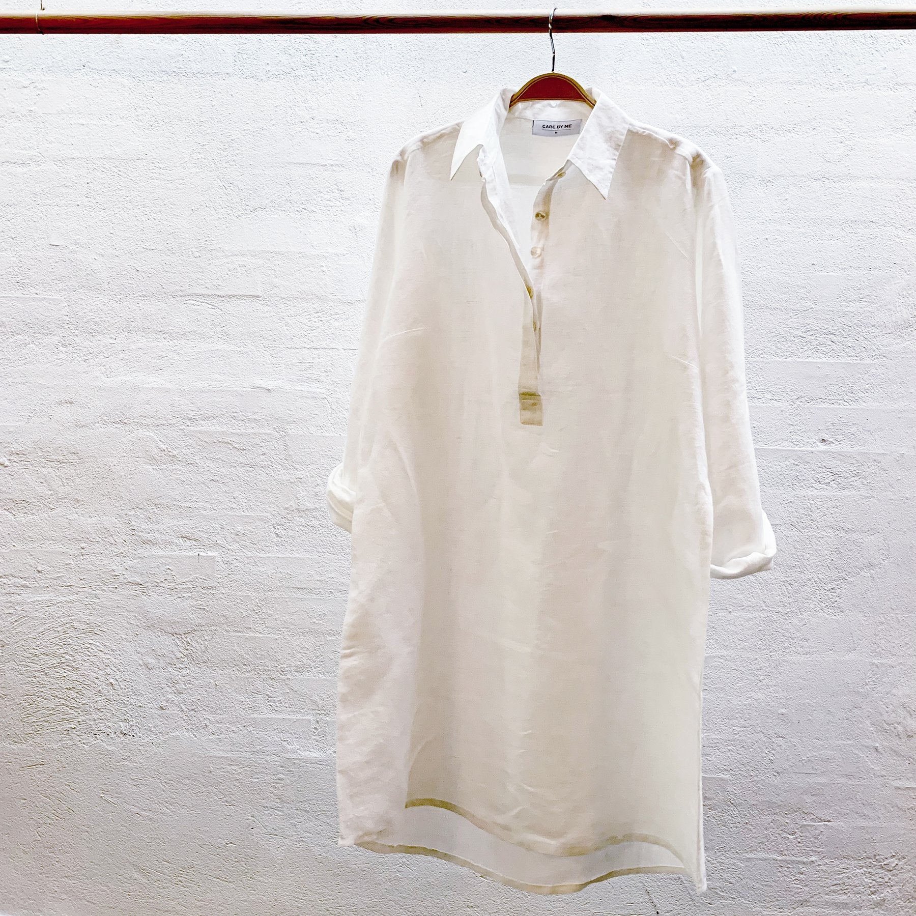 THESSA Linen Shirt Dress WHITE - Henry Bucks