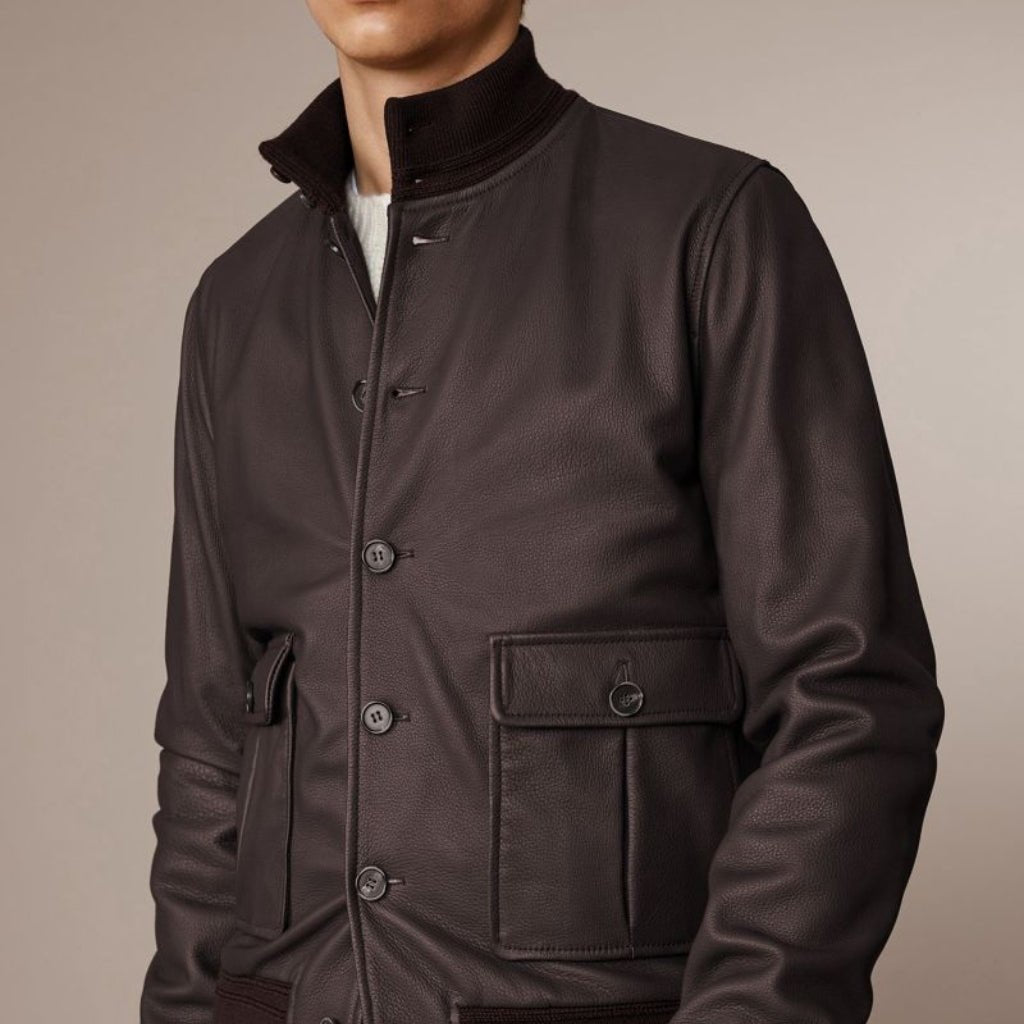 VALSTAR Deerskin Cashmere Jacket BROWN - Henry Bucks