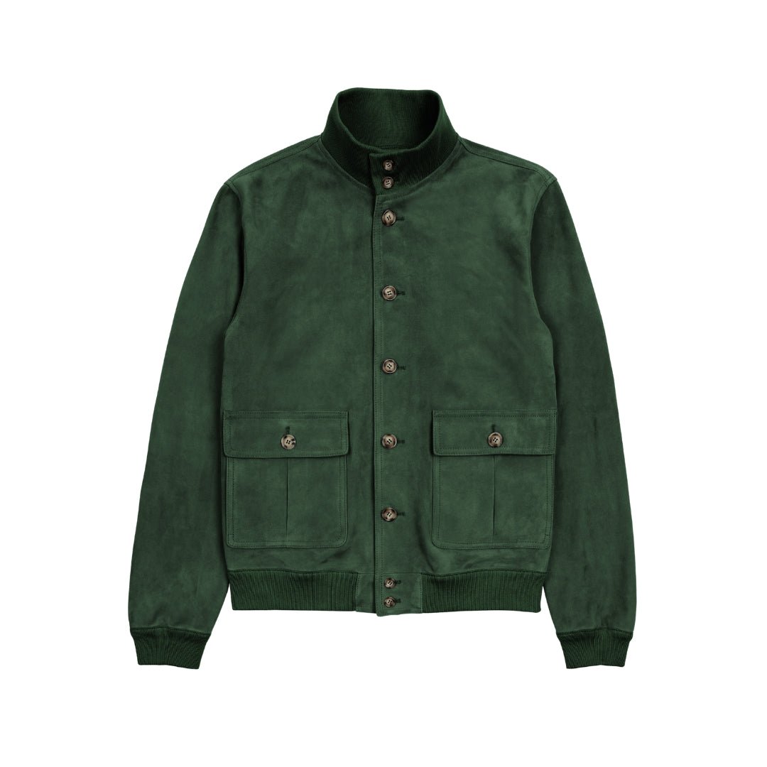 VALSTAR Lined Suede Jacket GREEN - Henry BucksCasual Jackets38AW230057 - GREN - 50