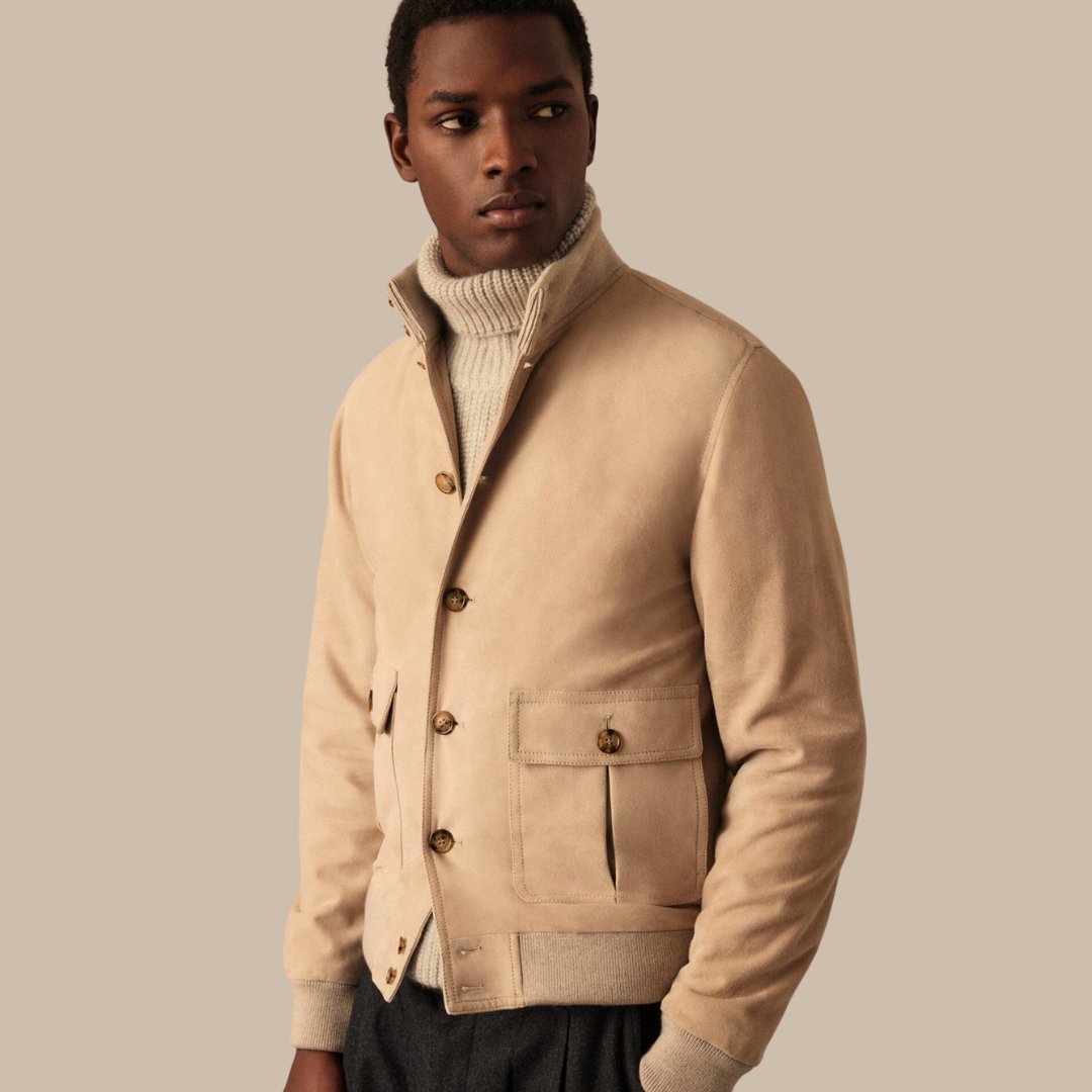 VALSTAR Lined Suede Jacket TAN - Henry BucksCasual Jackets38AW230057 - TAN - 50