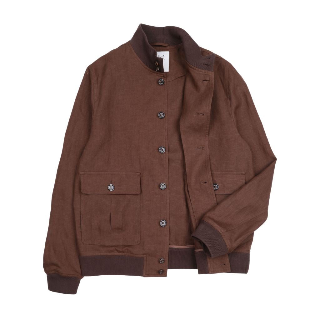 VALSTAR Linen Valstarino Jacket BROWN REG - Henry Bucks