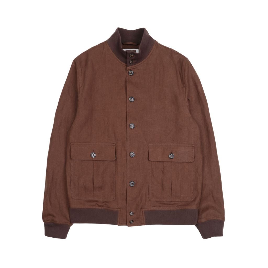 VALSTAR Linen Valstarino Jacket BROWN REG - Henry Bucks