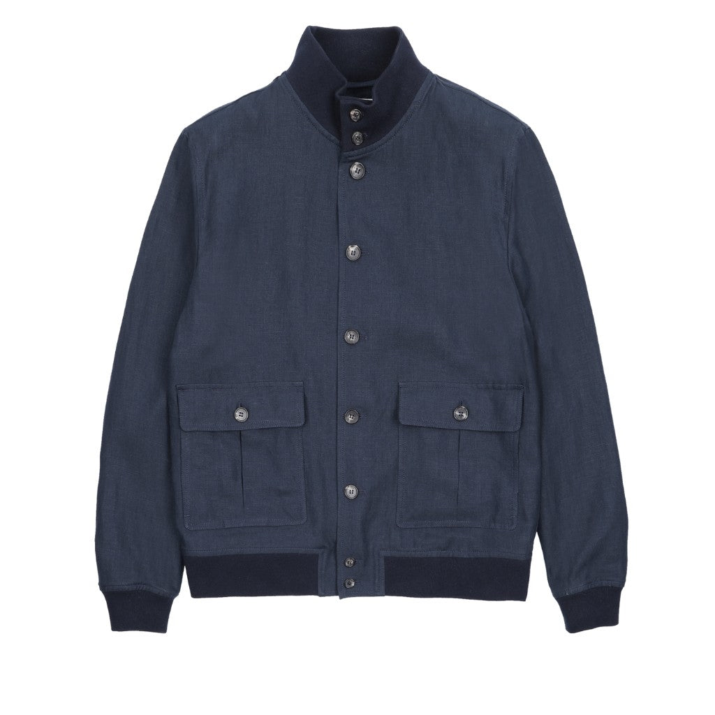 VALSTAR Linen Valstarino Jacket NAVY REG - Henry Bucks