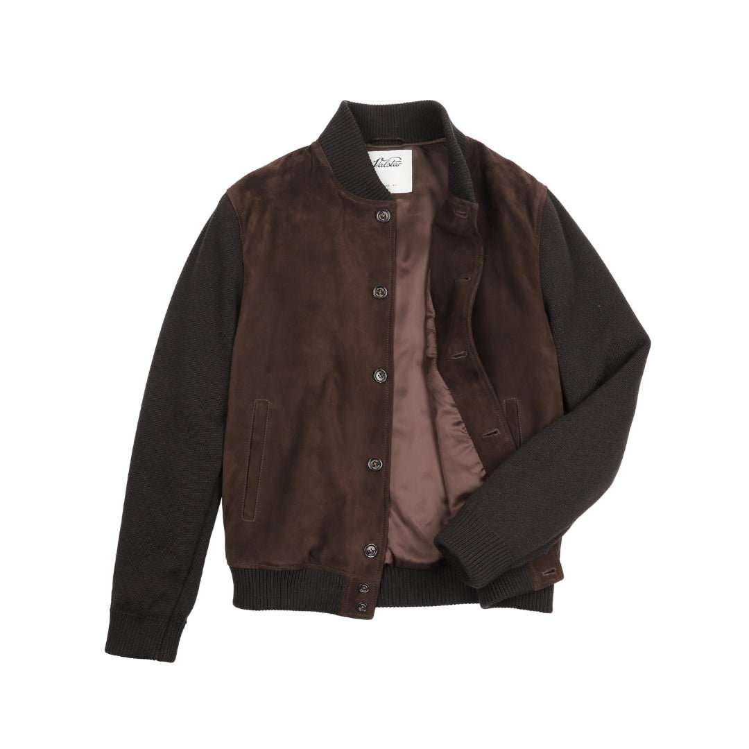 VALSTAR Suede Brown Bomber Jacket BROWN - Henry BucksCasual Jackets38AW230059 - BROWN - 50